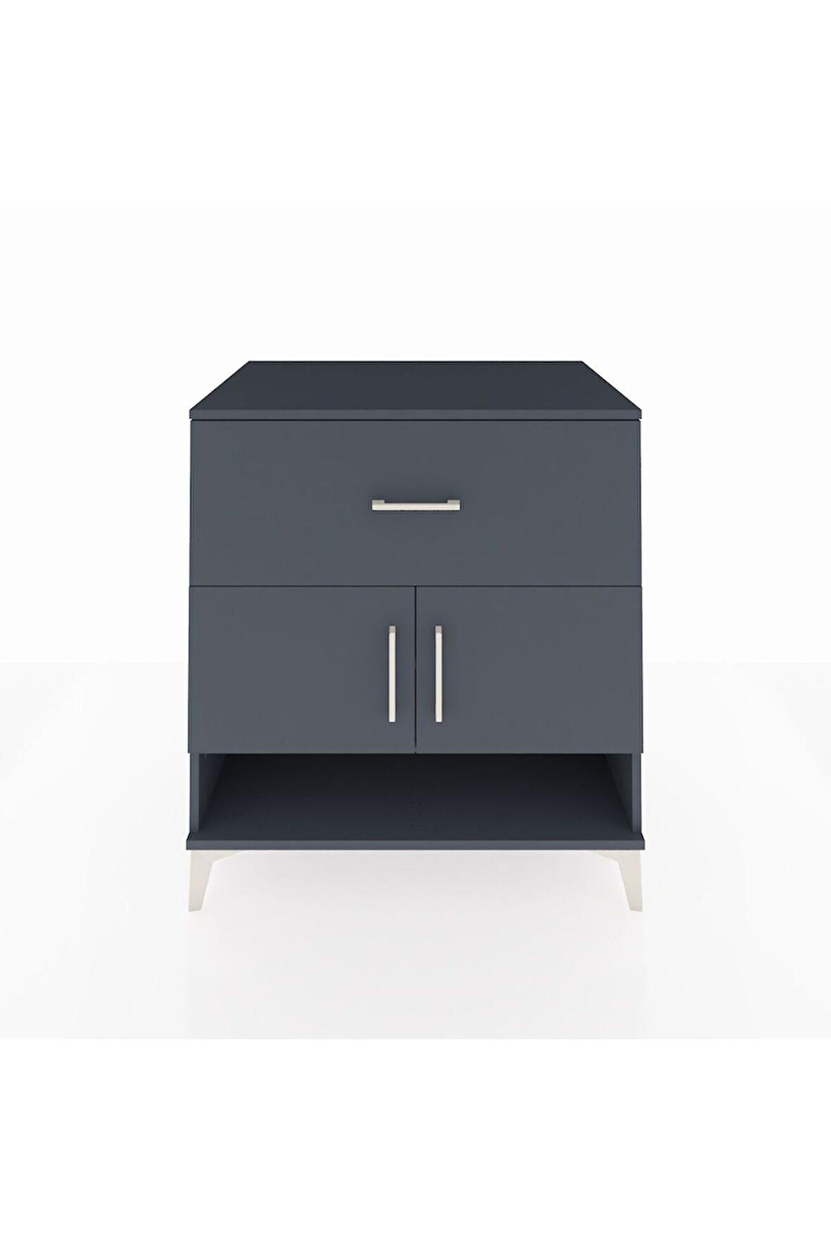 Kronos Şifonyer 2 Raflı Tek Çekmeceli 2 Kapaklı 88x59x96 Antrasit-Antrasit