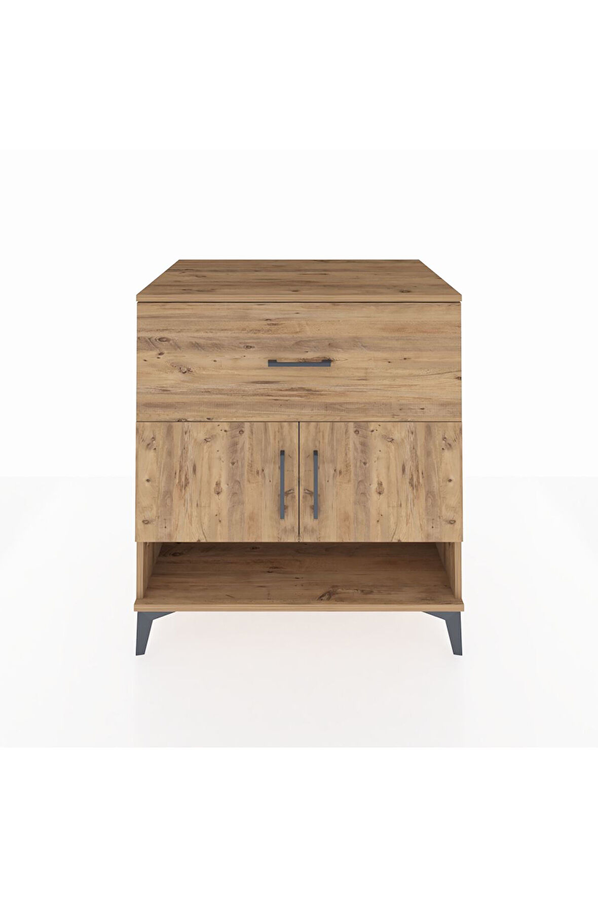 Kronos Şifonyer 2 Raflı Tek Çekmeceli 2 Kapaklı 88x59x96 Çam-Çam