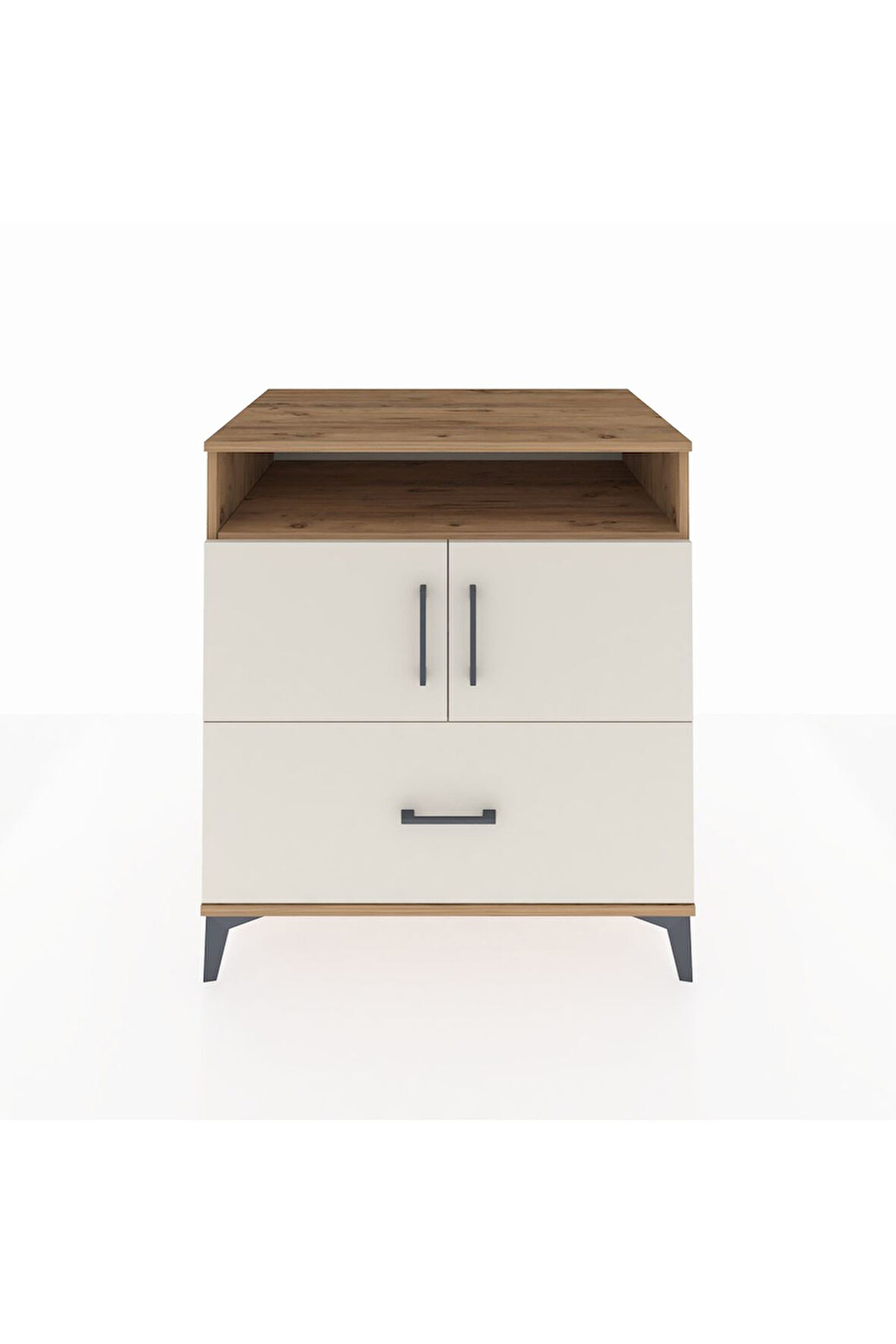 Kronos Şifonyer 3 Raflı Tek Çekmeceli 2 Kapaklı 88x59x96 Çam-Aytaşı