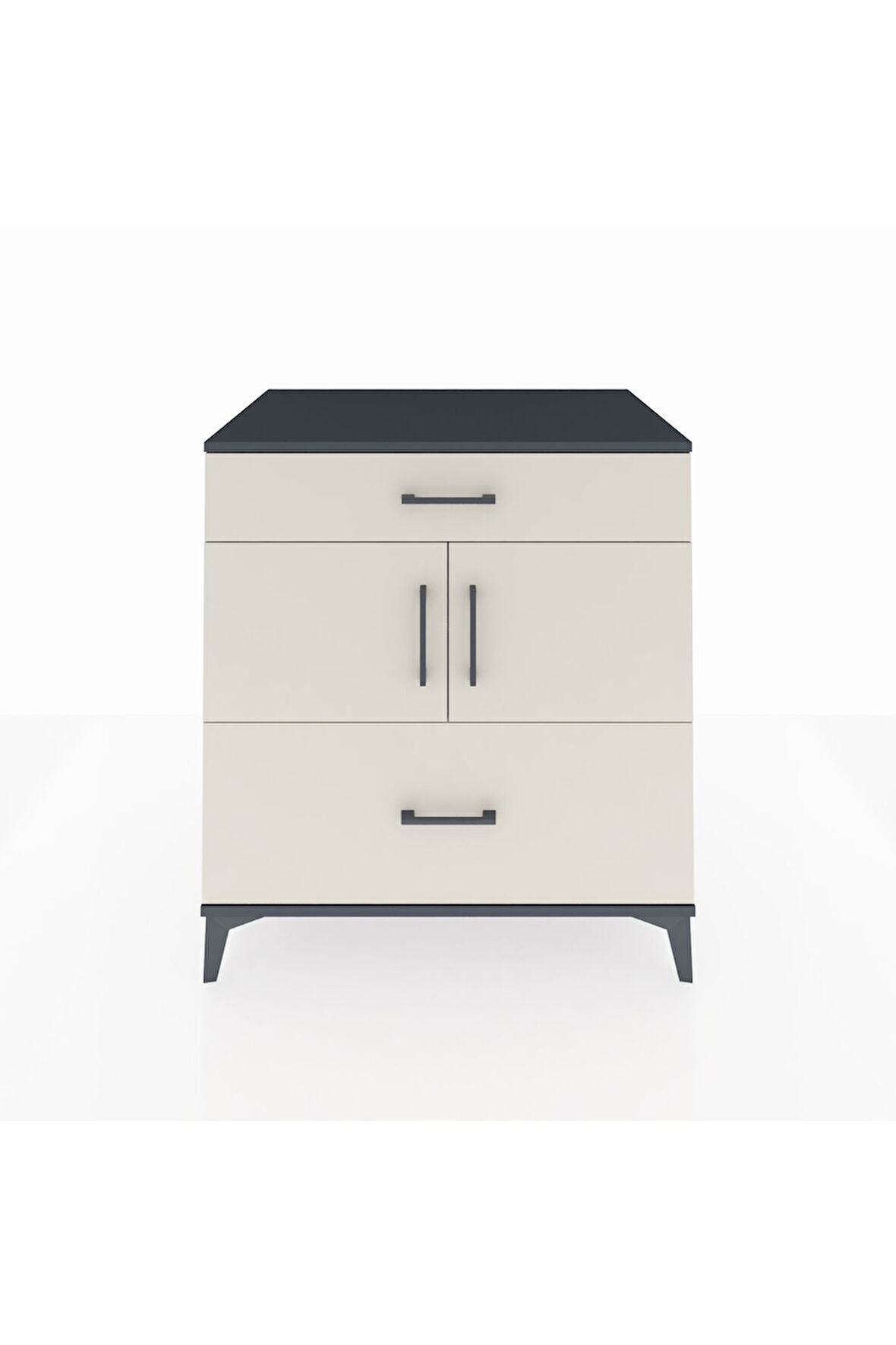 Kronos Şifonyer 2 Raflı 2 Çekmeceli 2 Kapaklı 88x59x96 Antrasit-Aytaşı