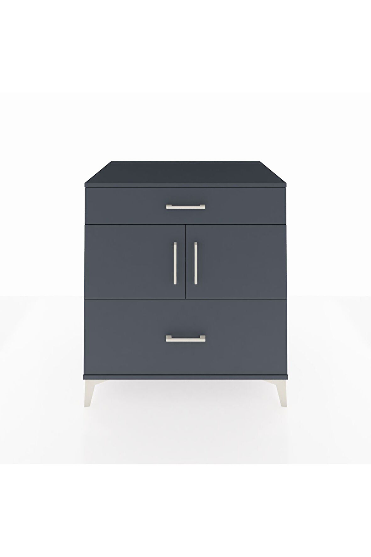 Kronos Şifonyer 2 Raflı 2 Çekmeceli 2 Kapaklı 88x59x96 Antrasit-Antrasit