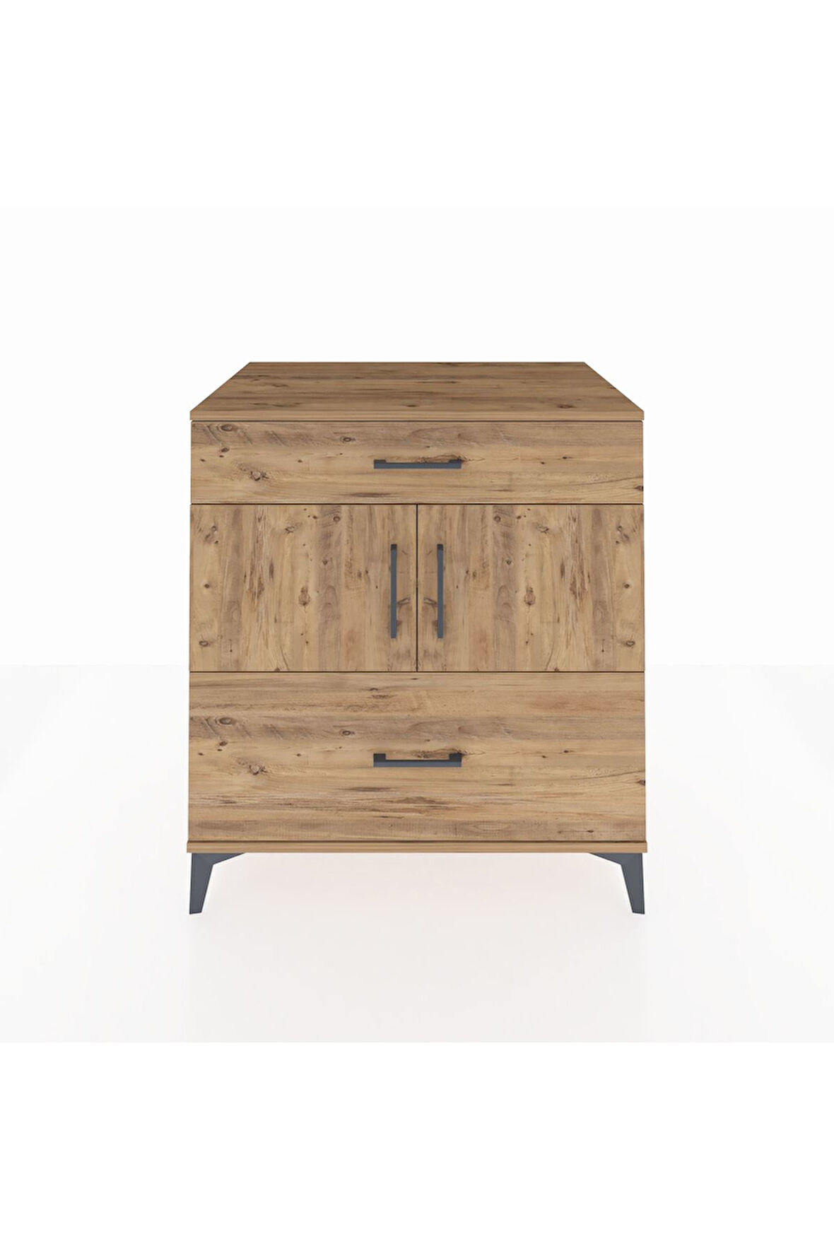 Kronos Şifonyer 2 Raflı 2 Çekmeceli 2 Kapaklı 88x59x96 Çam-Çam