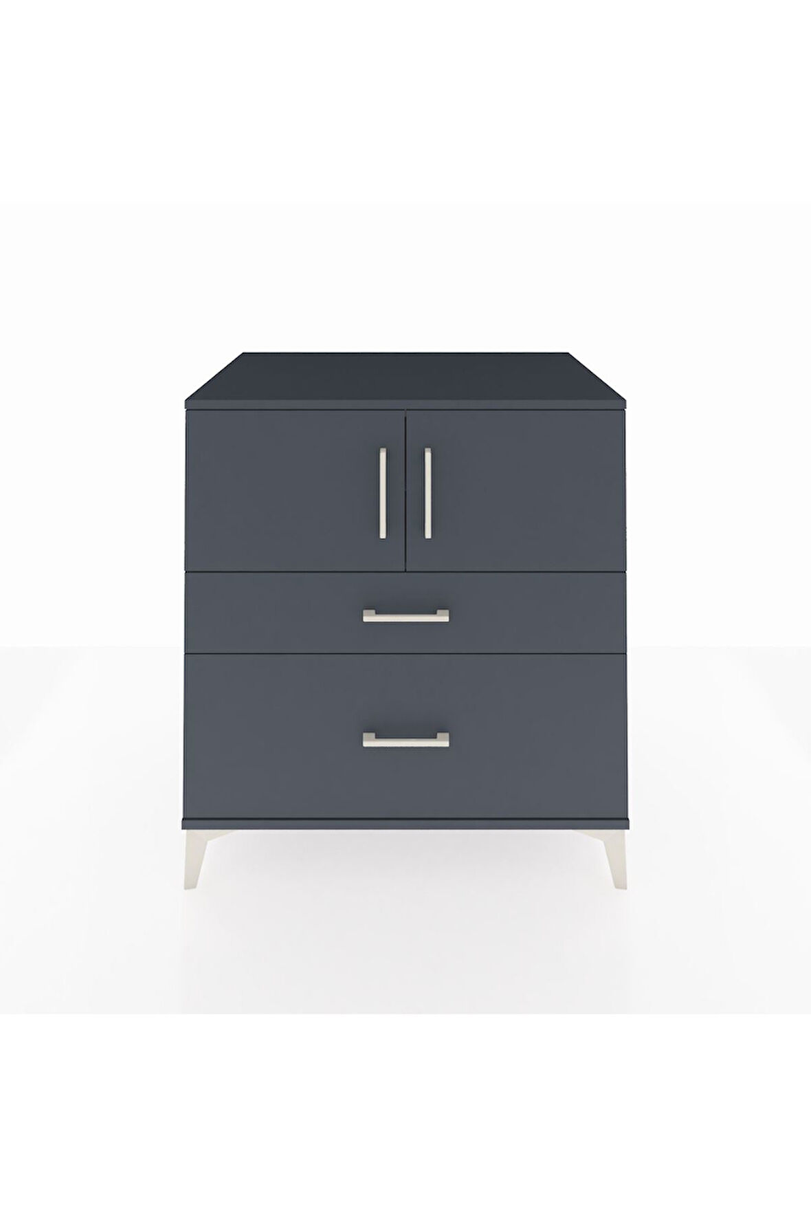 Kronos Şifonyer 2 Raflı 2 Çekmeceli 2 Kapaklı 88x59x96 Antrasit-Antrasit