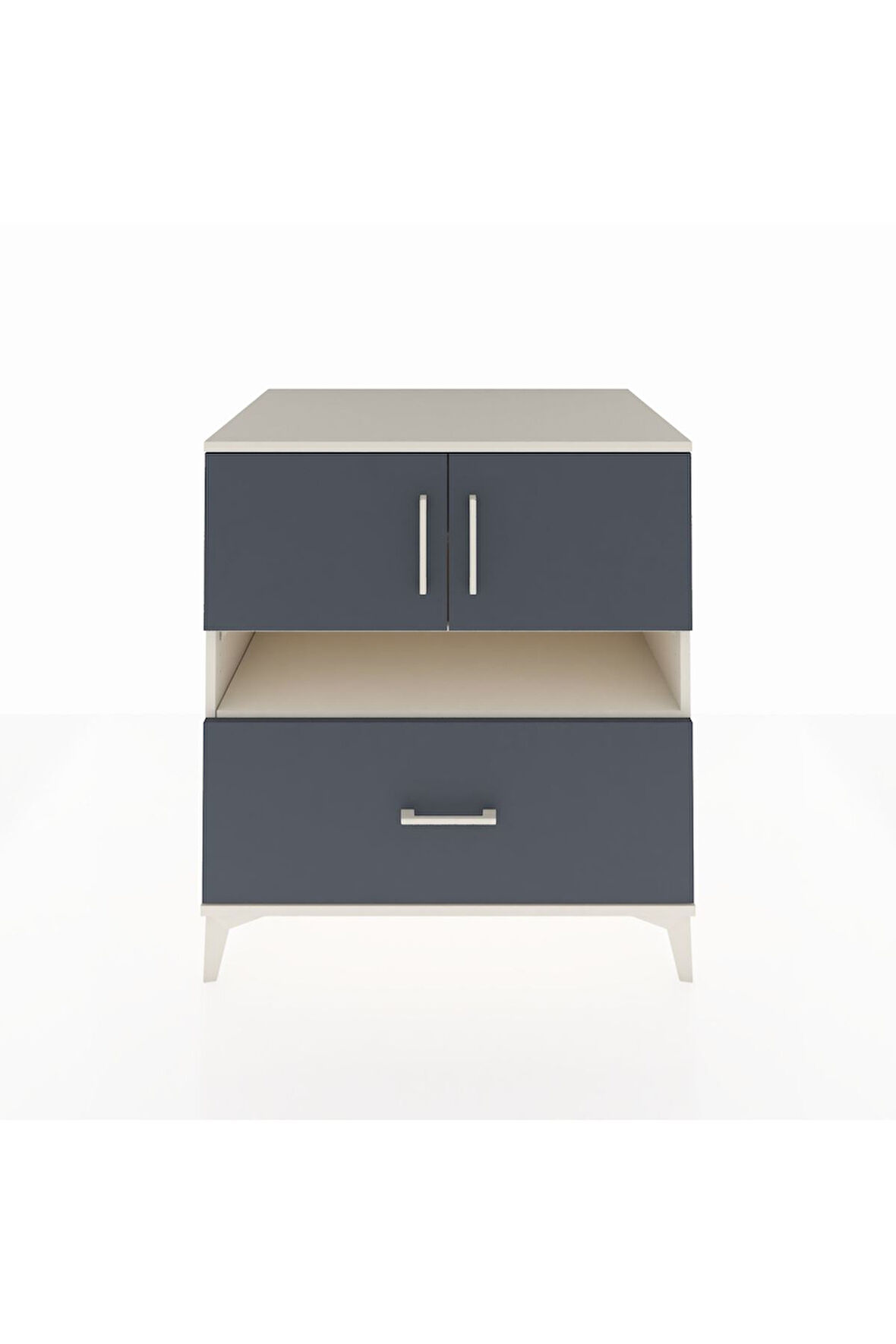 Kronos Şifonyer 3 Raflı Tek Çekmeceli 2 Kapaklı 88x59x96 Aytaşı-Antrasit