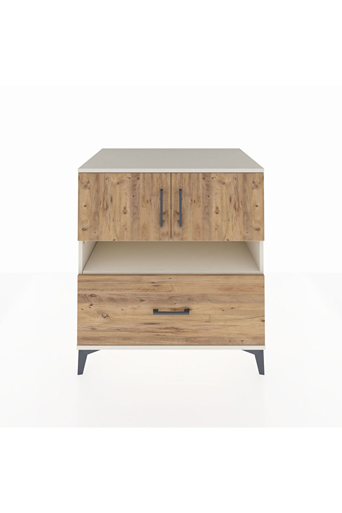 Kronos Şifonyer 3 Raflı Tek Çekmeceli 2 Kapaklı 88x59x96 Aytaşı-Çam