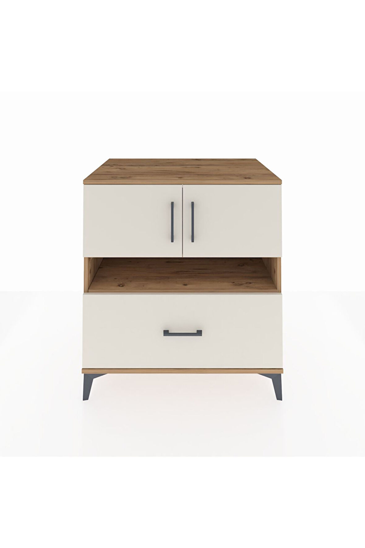 Kronos Şifonyer 3 Raflı Tek Çekmeceli 2 Kapaklı 88x59x96 Çam-Aytaşı