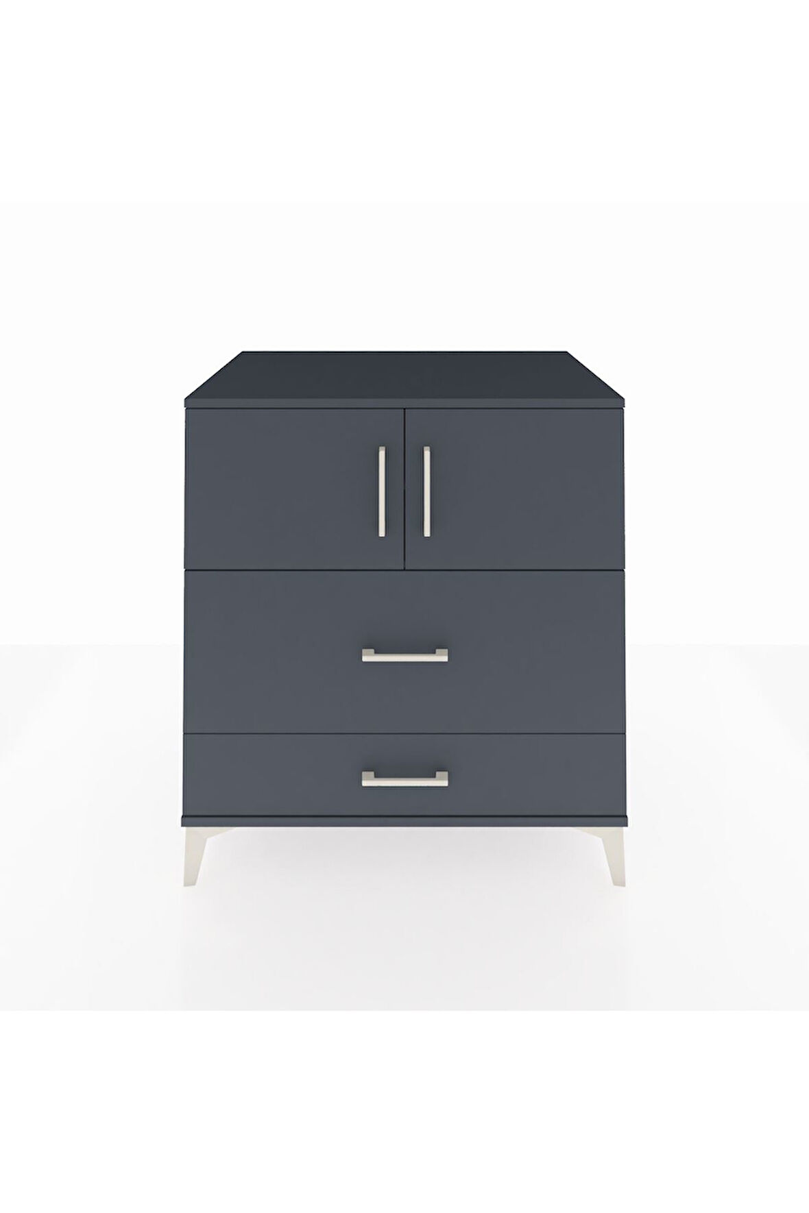 Kronos Şifonyer 2 Raflı 2 Çekmeceli 2 Kapaklı 88x59x96 Antrasit-Antrasit