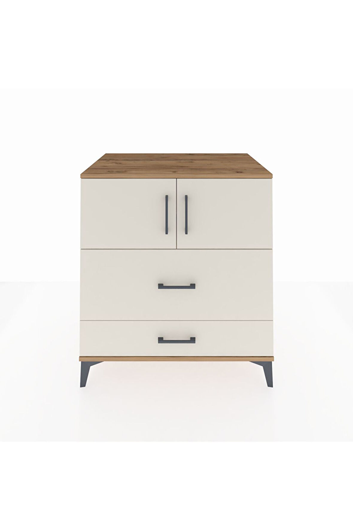 Kronos Şifonyer 2 Raflı 2 Çekmeceli 2 Kapaklı 88x59x96 Çam-Aytaşı