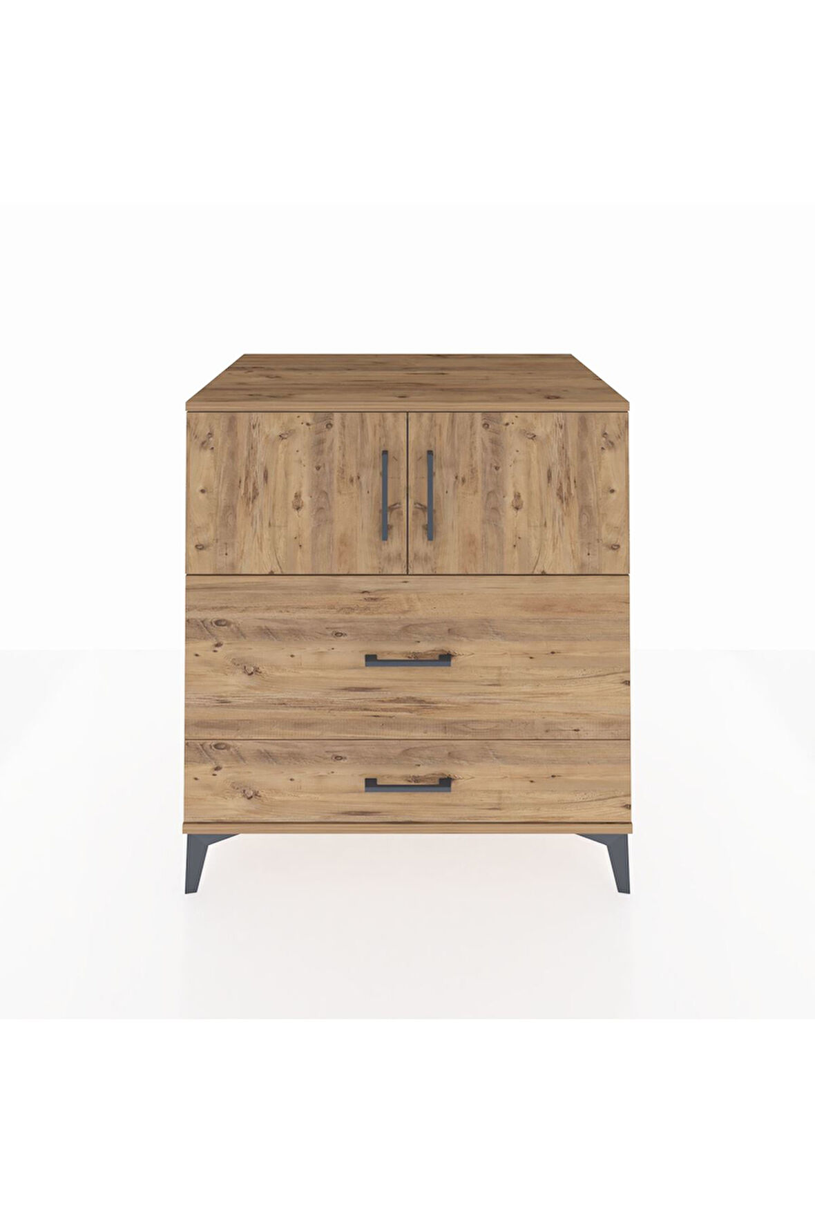 Kronos Şifonyer 2 Raflı 2 Çekmeceli 2 Kapaklı 88x59x96 Çam-Çam