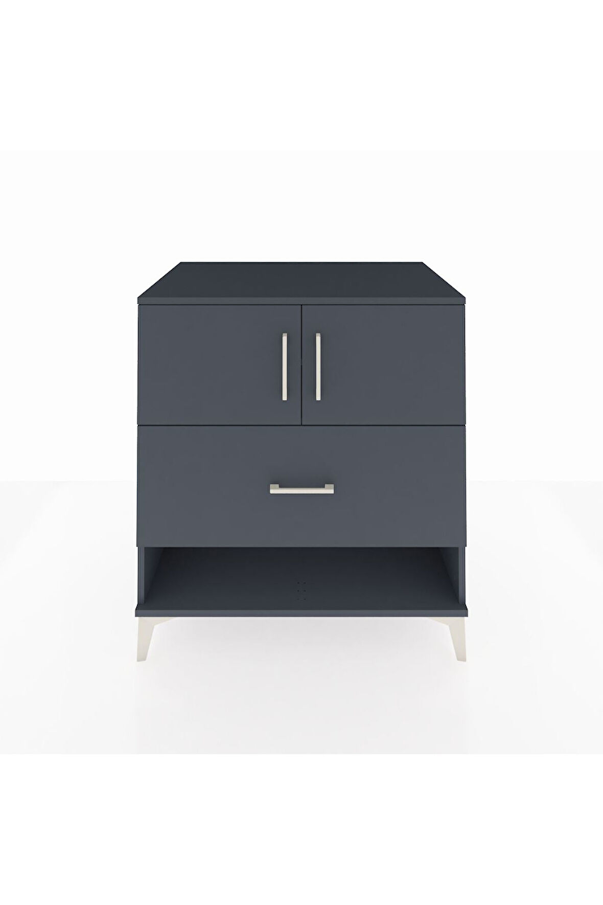 Kronos Şifonyer 2 Raflı Tek Çekmeceli 2 Kapaklı 88x59x96 Antrasit-Antrasit