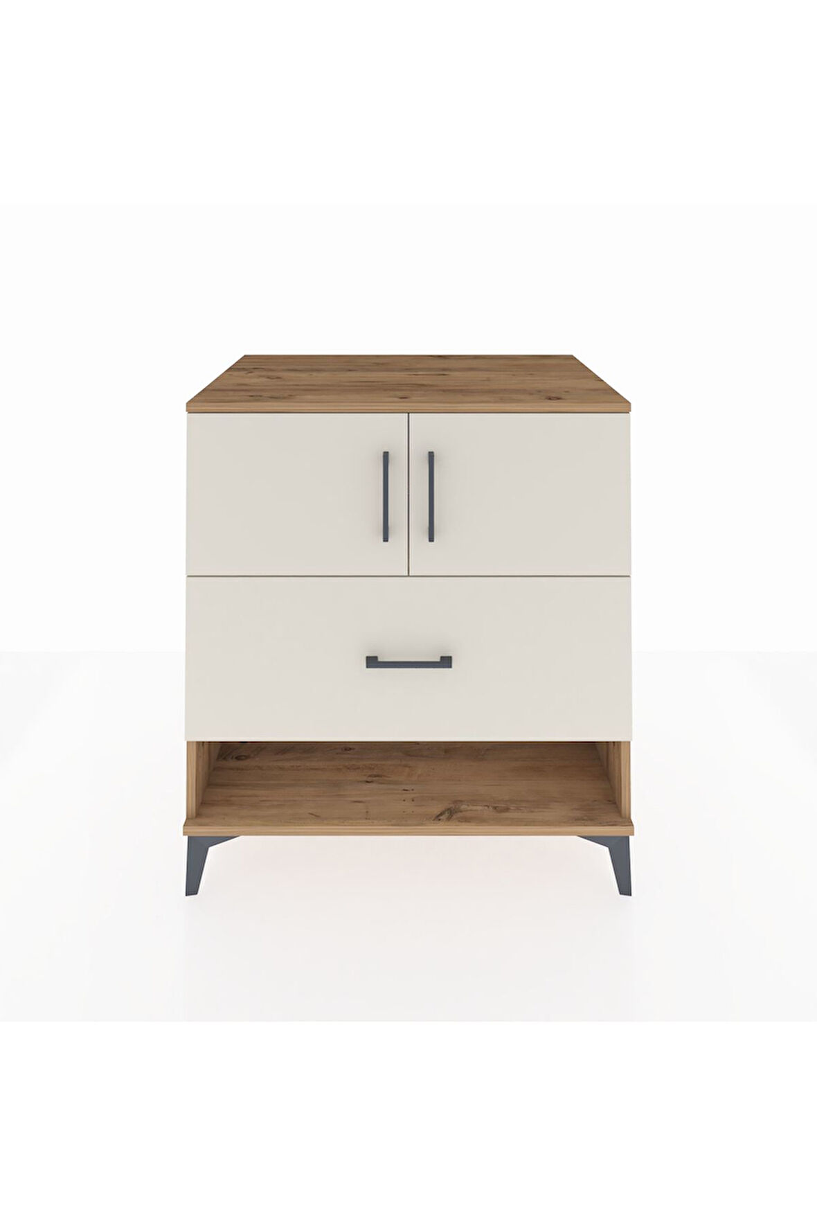 Kronos Şifonyer 2 Raflı Tek Çekmeceli 2 Kapaklı 88x59x96 Çam-Aytaşı