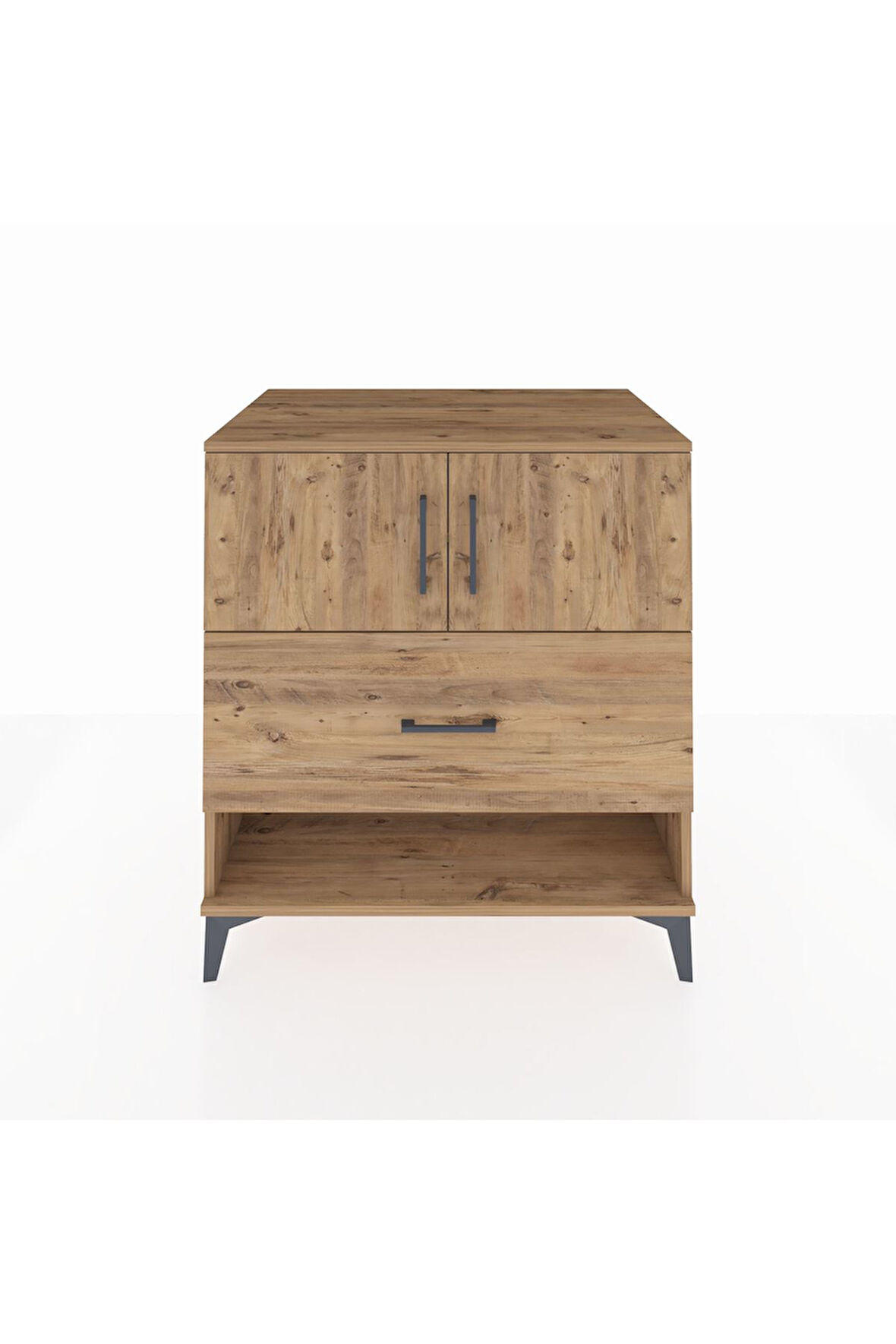 Kronos Şifonyer 2 Raflı Tek Çekmeceli 2 Kapaklı 88x59x96 Çam-Çam