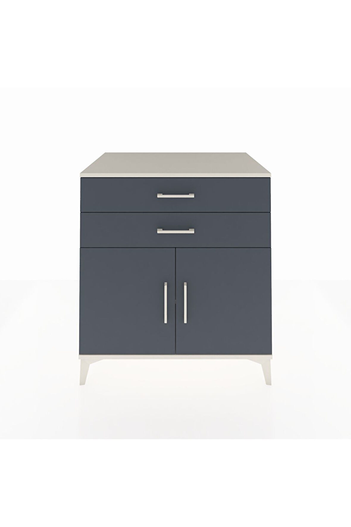 Kronos Şifonyer Tek Raflı 2 Çekmeceli 2 Kapaklı 88x59x96 Aytaşı-Antrasit