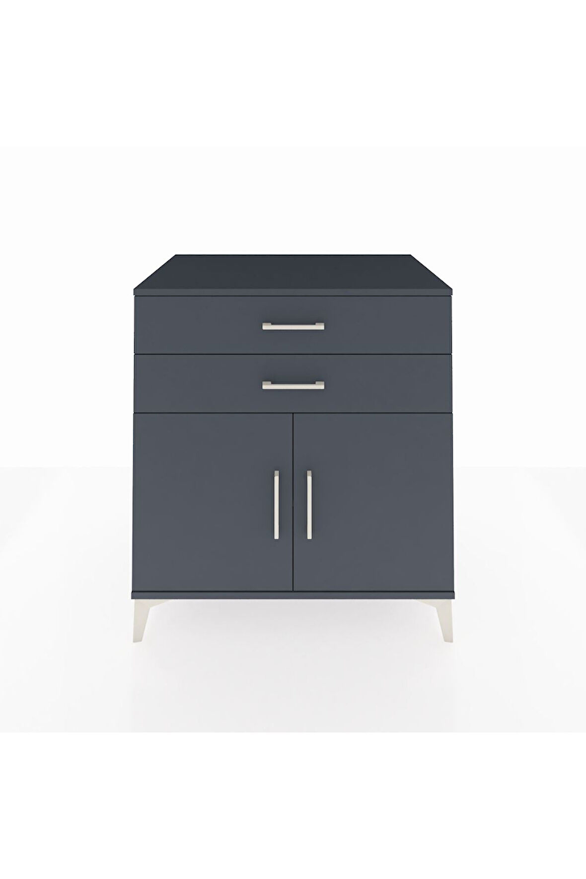 Kronos Şifonyer Tek Raflı 2 Çekmeceli 2 Kapaklı 88x59x96 Antrasit-Antrasit