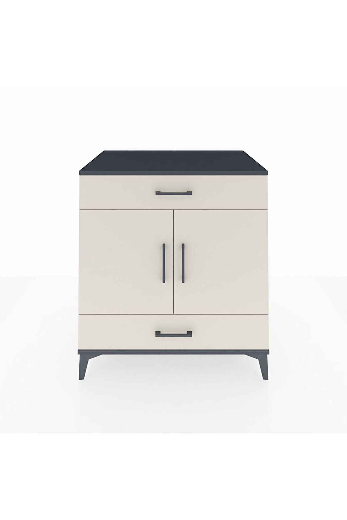 Kronos Şifonyer 2 Raflı 2 Çekmeceli 2 Kapaklı 88x59x96 Antrasit-Aytaşı