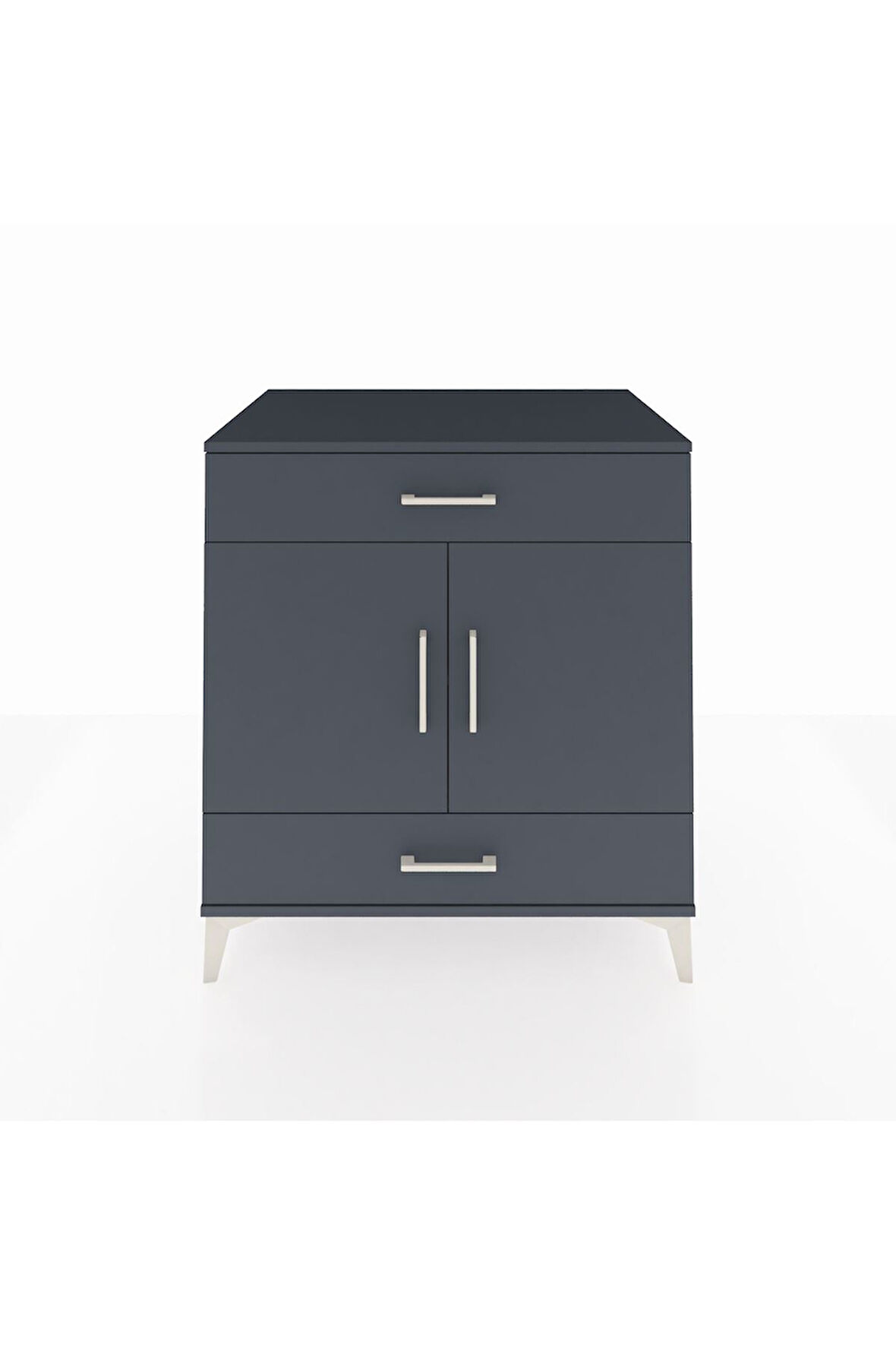 Kronos Şifonyer 2 Raflı 2 Çekmeceli 2 Kapaklı 88x59x96 Antrasit-Antrasit