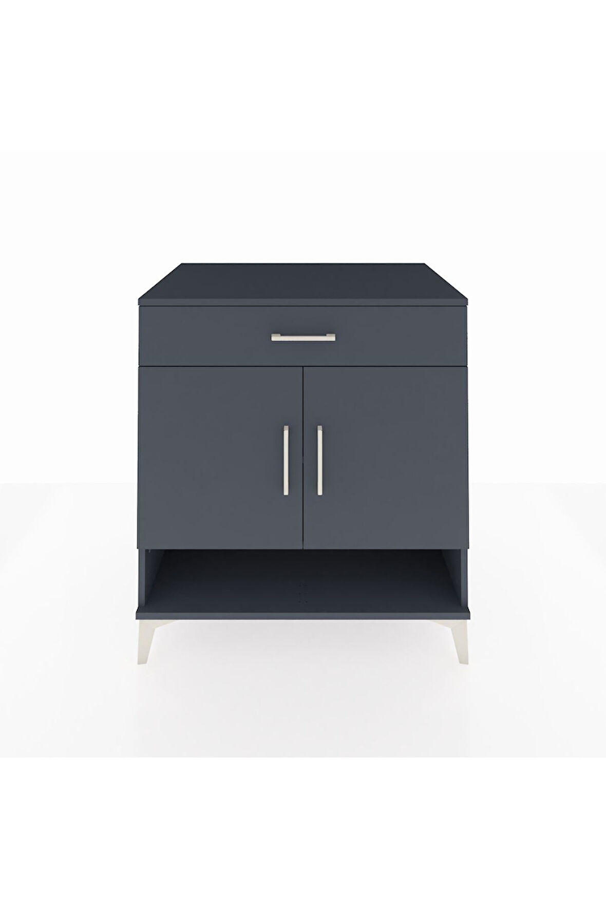 Kronos Şifonyer 2 Raflı Tek Çekmeceli 2 Kapaklı 88x59x96 Antrasit-Antrasit