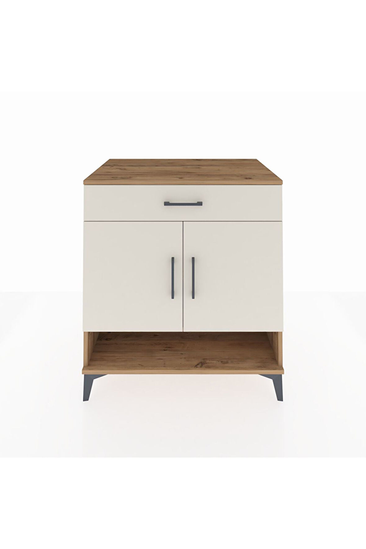 Kronos Şifonyer 2 Raflı Tek Çekmeceli 2 Kapaklı 88x59x96 Çam-Aytaşı