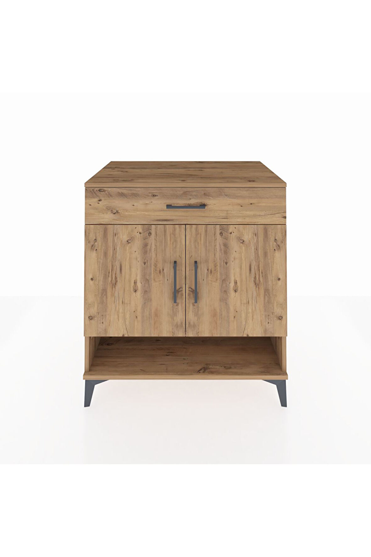 Kronos Şifonyer 2 Raflı Tek Çekmeceli 2 Kapaklı 88x59x96 Çam-Çam