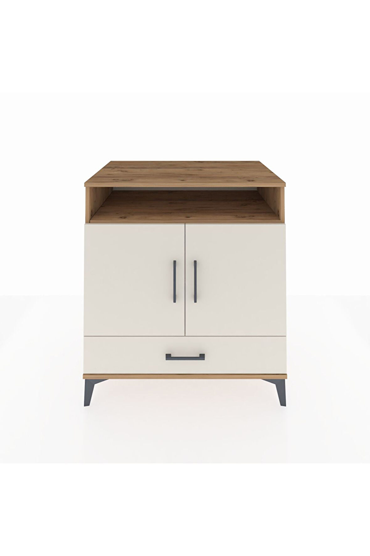 Kronos Şifonyer 3 Raflı Tek Çekmeceli 2 Kapaklı 88x59x96 Çam-Aytaşı