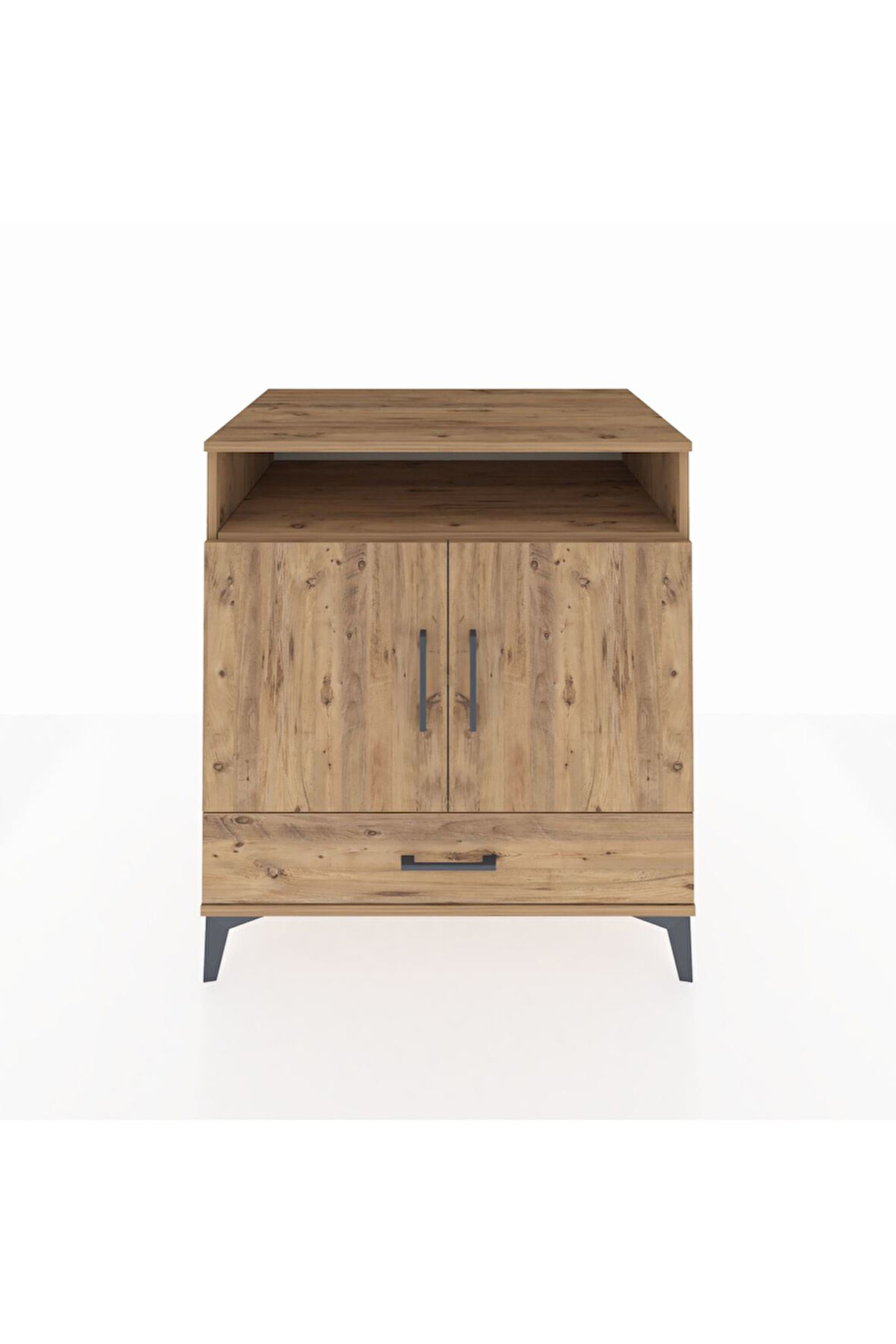 Kronos Şifonyer 3 Raflı Tek Çekmeceli 2 Kapaklı 88x59x96 Çam-Çam