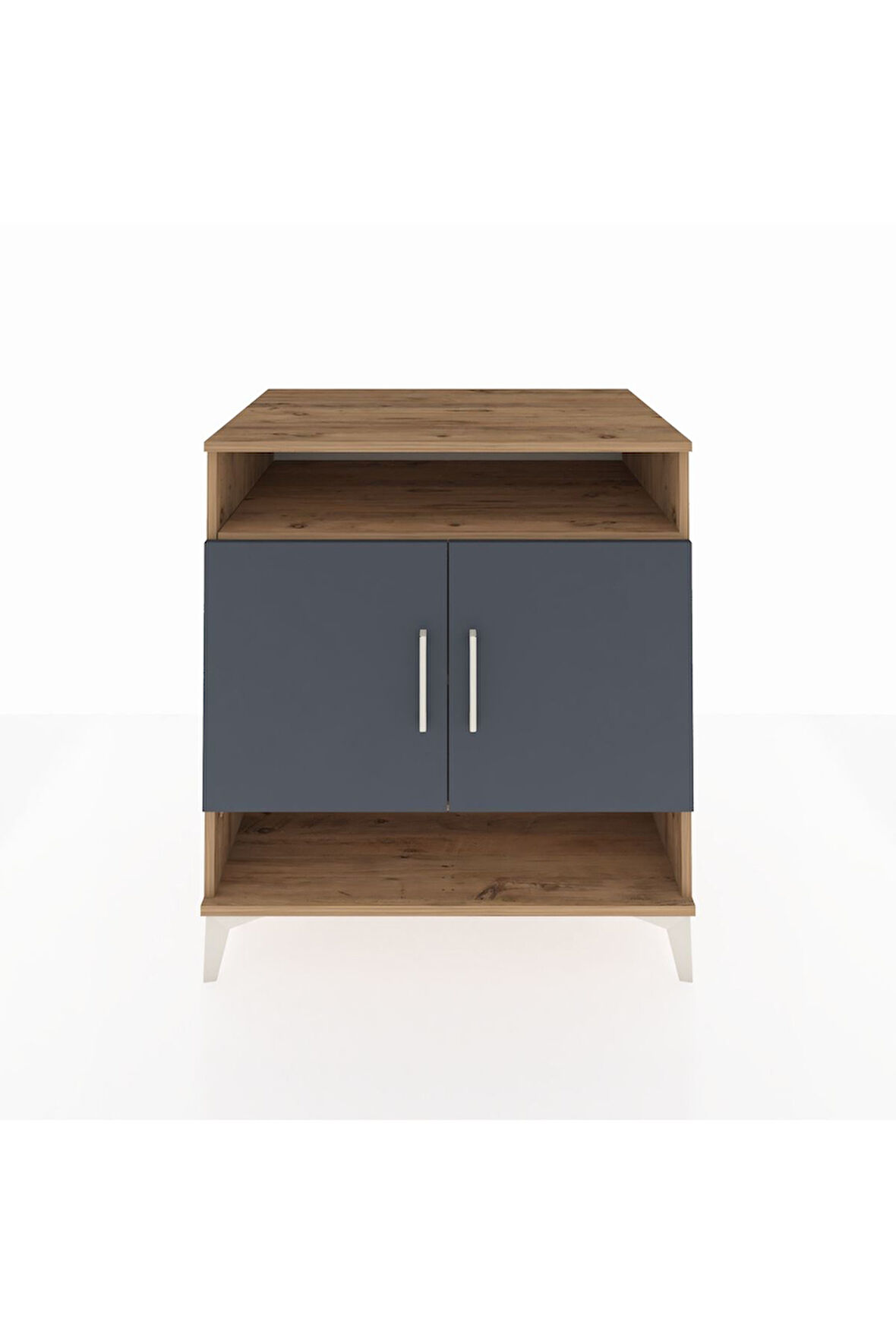 Kronos Şifonyer 3 Raflı 2 Kapaklı 88x59x96 Çam-Antrasit