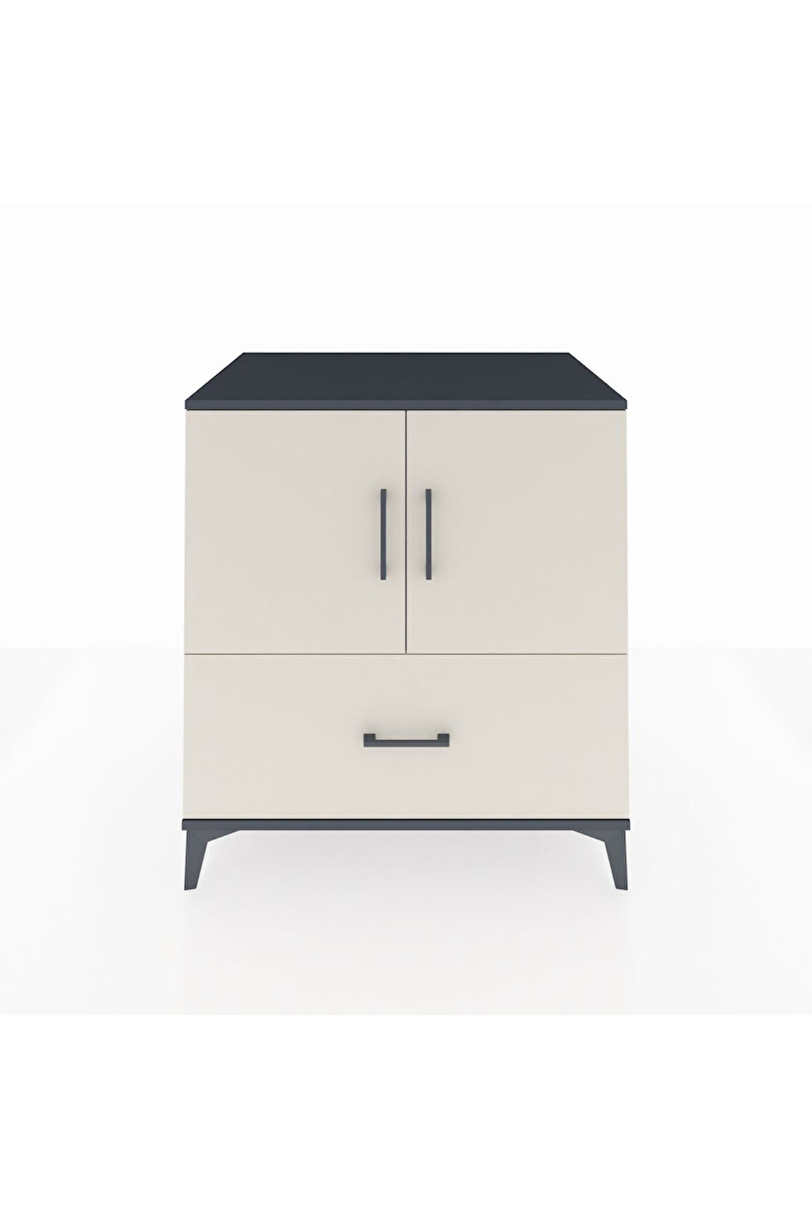 Kronos Şifonyer 2 Raflı Tek Çekmeceli 2 Kapaklı 88x59x96 Antrasit-Aytaşı