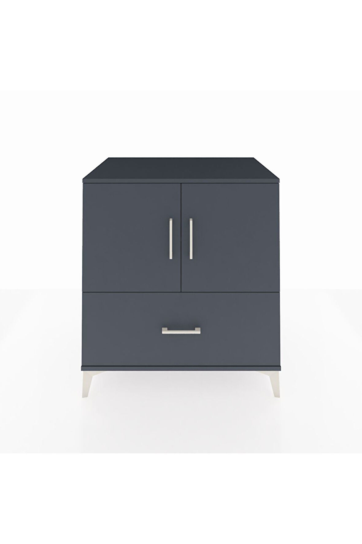 Kronos Şifonyer 2 Raflı Tek Çekmeceli 2 Kapaklı 88x59x96 Antrasit-Antrasit