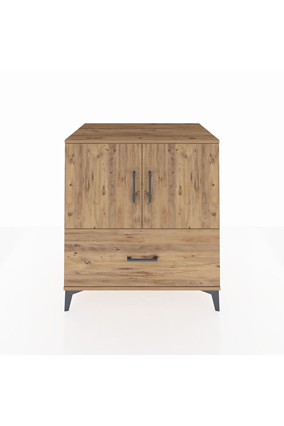 Kronos Şifonyer 2 Raflı Tek Çekmeceli 2 Kapaklı 88x59x96 Çam-Çam