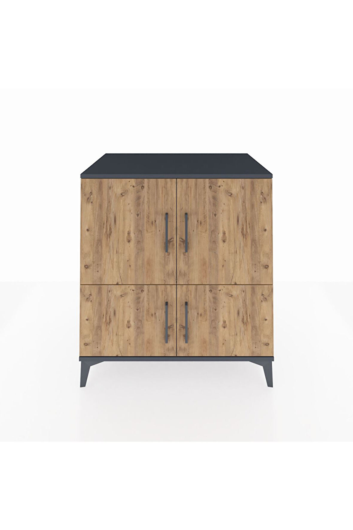 Kronos Şifonyer 3 Raflı 4 Kapaklı 88x59x96 Antrasit-Çam