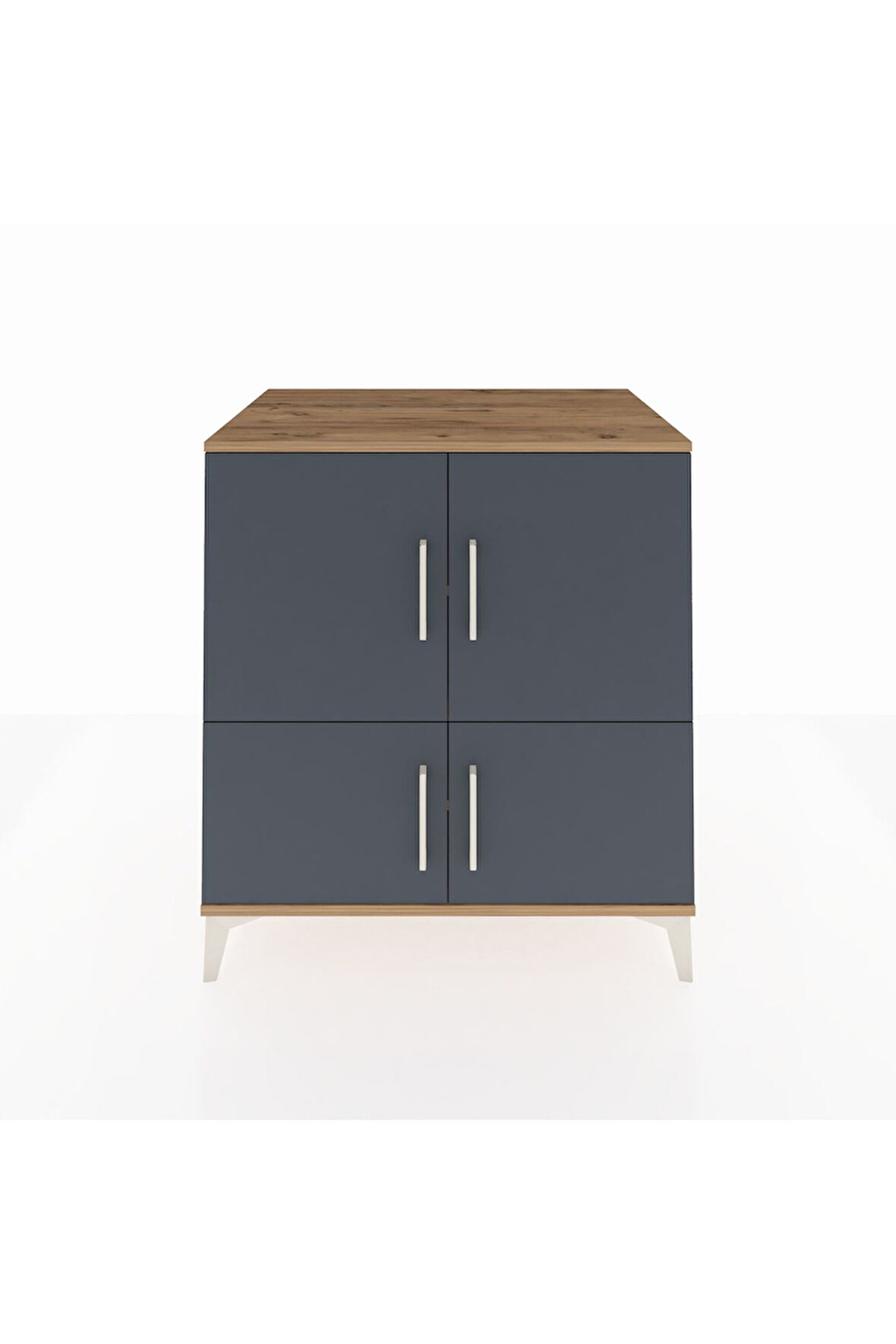 Kronos Şifonyer 3 Raflı 4 Kapaklı 88x59x96 Çam-Antrasit