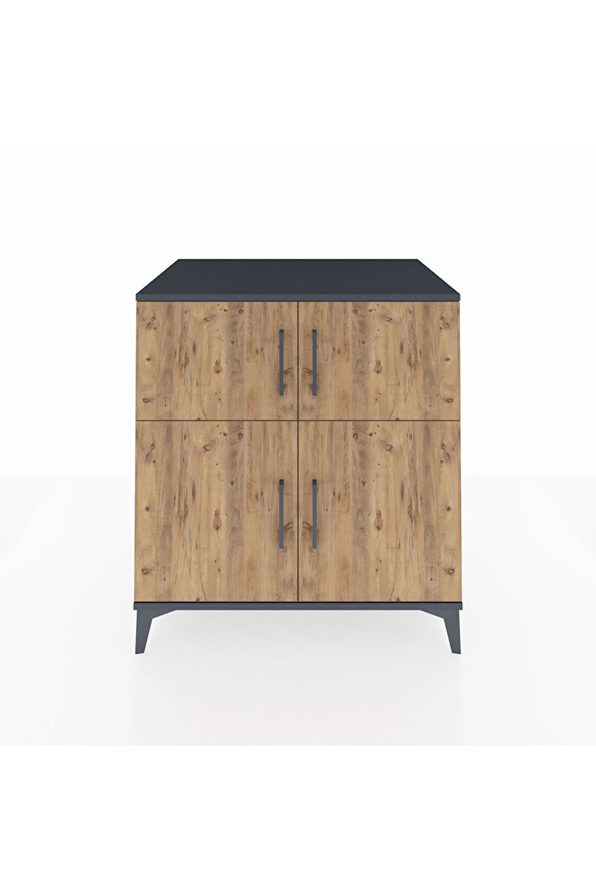 Kronos Şifonyer 3 Raflı 4 Kapaklı 88x59x96 Antrasit-Çam