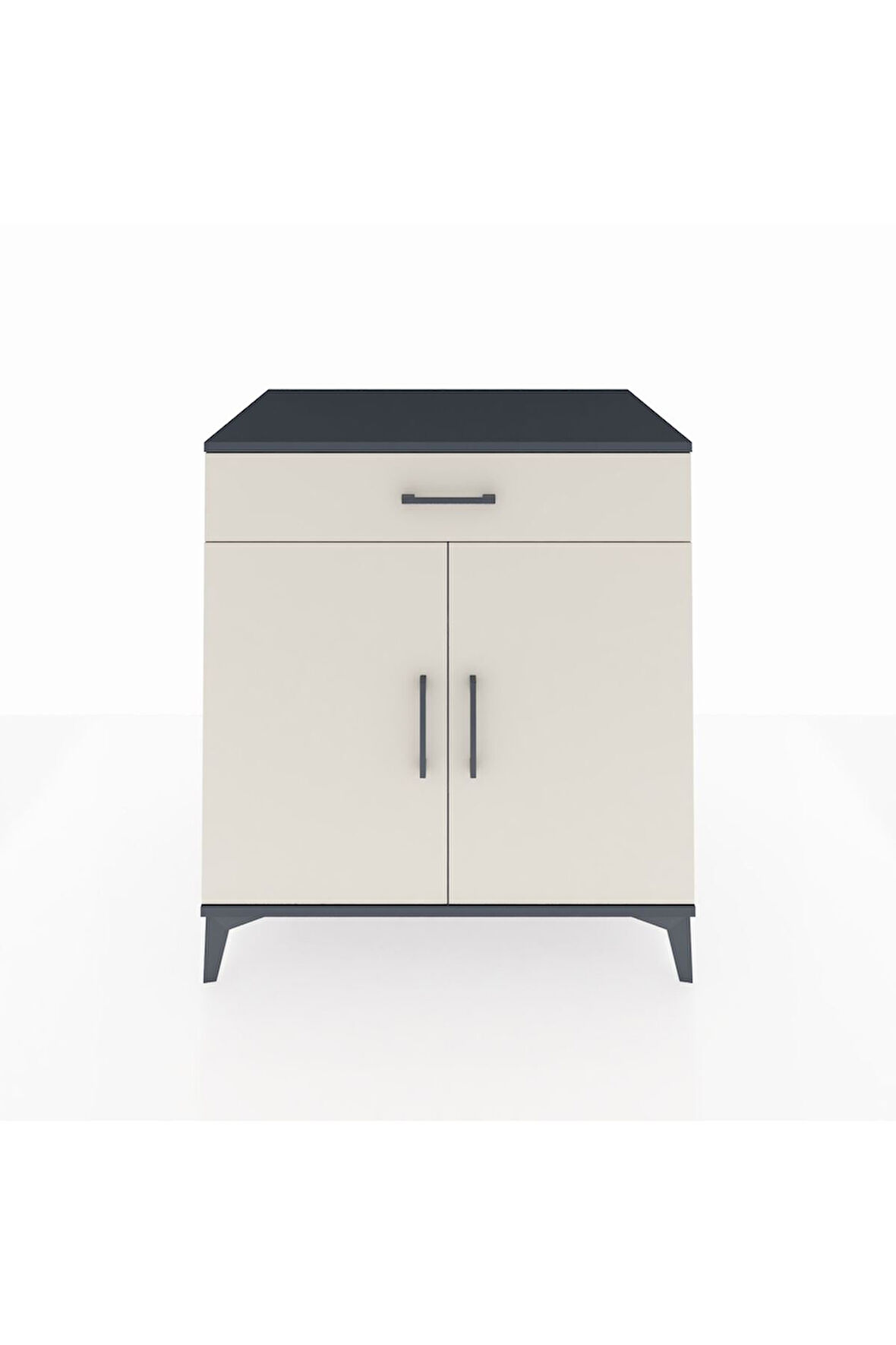 Kronos Şifonyer 2 Raflı Tek Çekmeceli 2 Kapaklı 88x59x96 Antrasit-Aytaşı