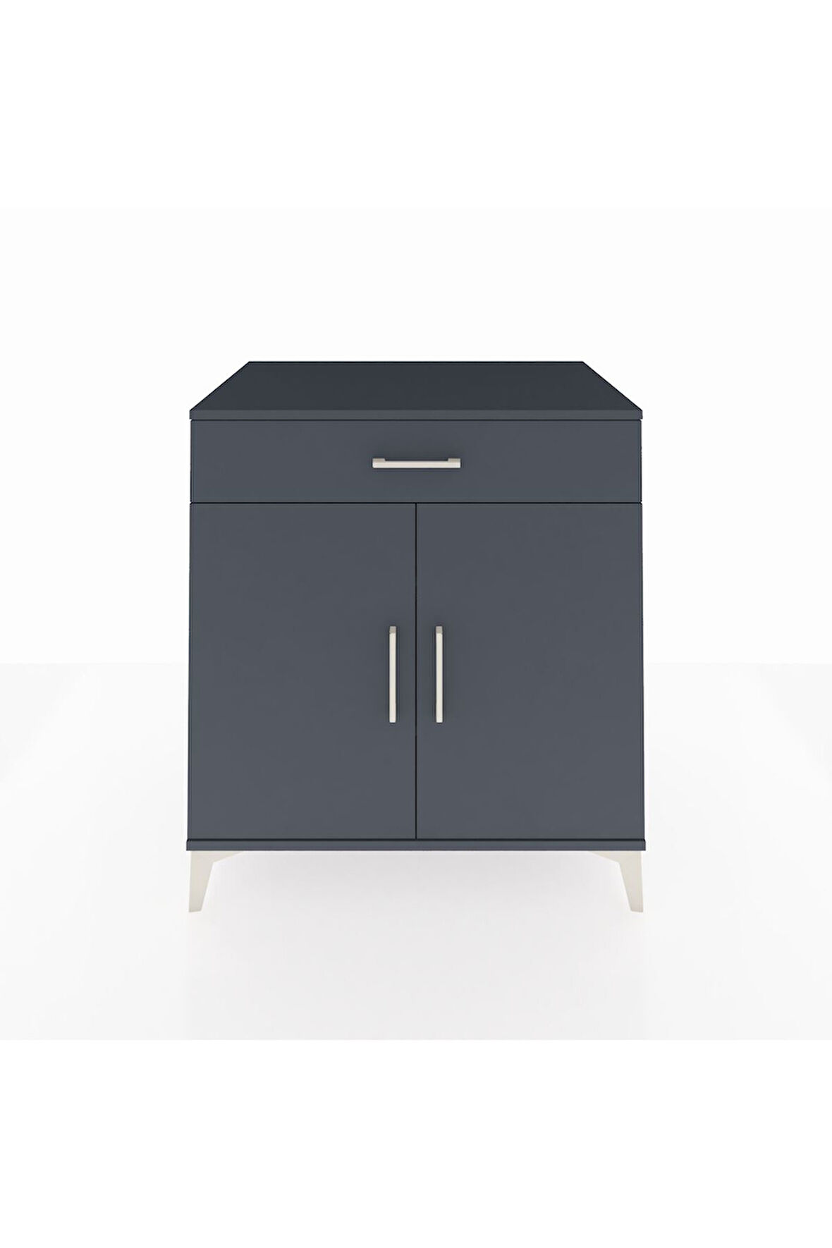 Kronos Şifonyer 2 Raflı Tek Çekmeceli 2 Kapaklı 88x59x96 Antrasit-Antrasit