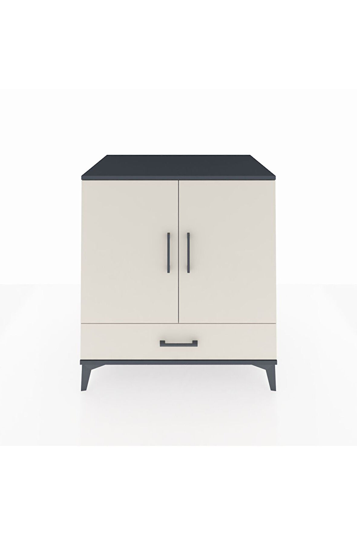 Kronos Şifonyer 3 Raflı Tek Çekmeceli 2 Kapaklı 88x59x96 Antrasit-Aytaşı