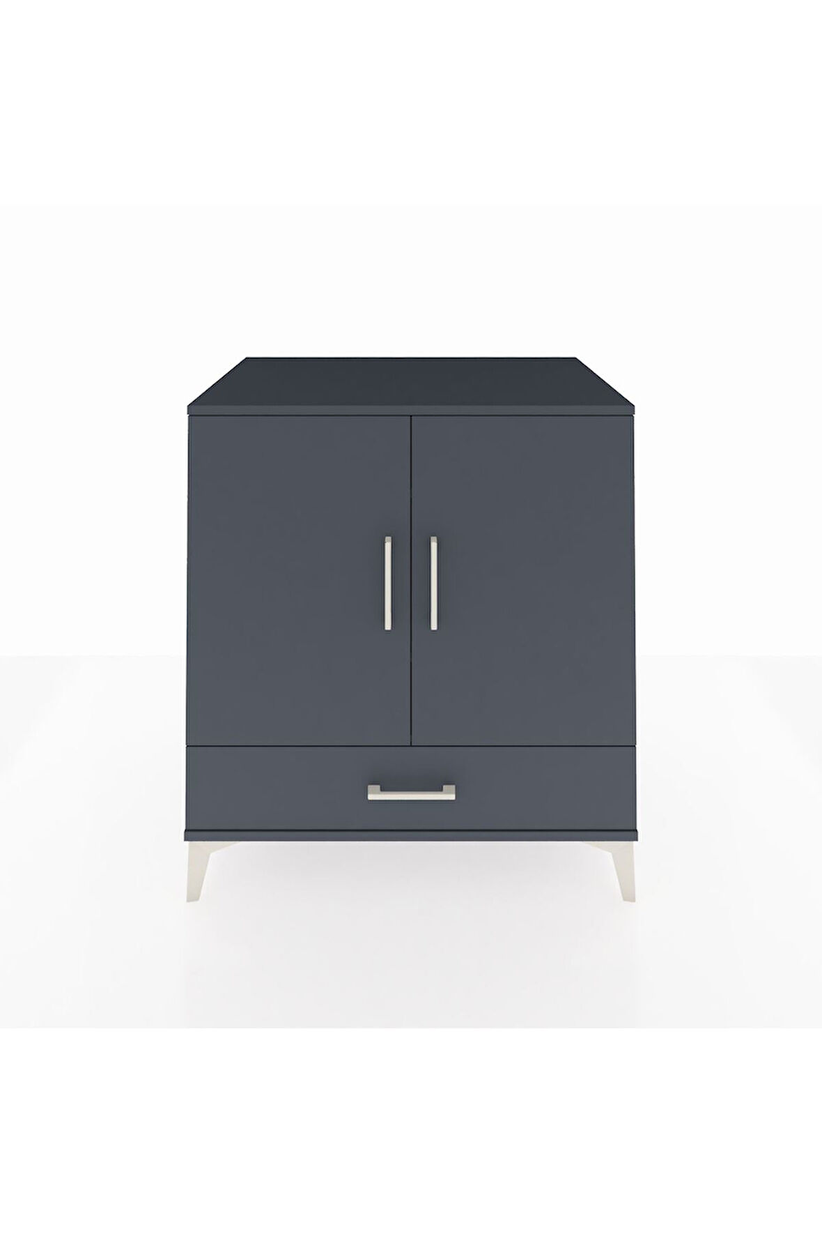 Kronos Şifonyer 3 Raflı Tek Çekmeceli 2 Kapaklı 88x59x96 Antrasit-Antrasit