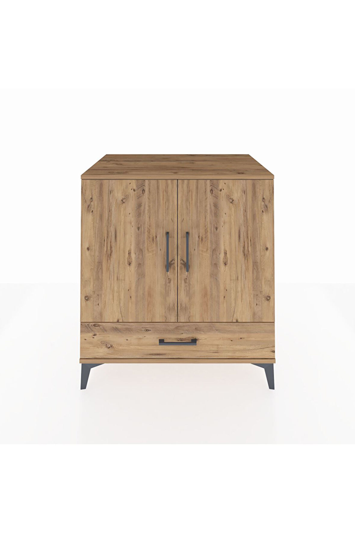 Kronos Şifonyer 3 Raflı Tek Çekmeceli 2 Kapaklı 88x59x96 Çam-Çam