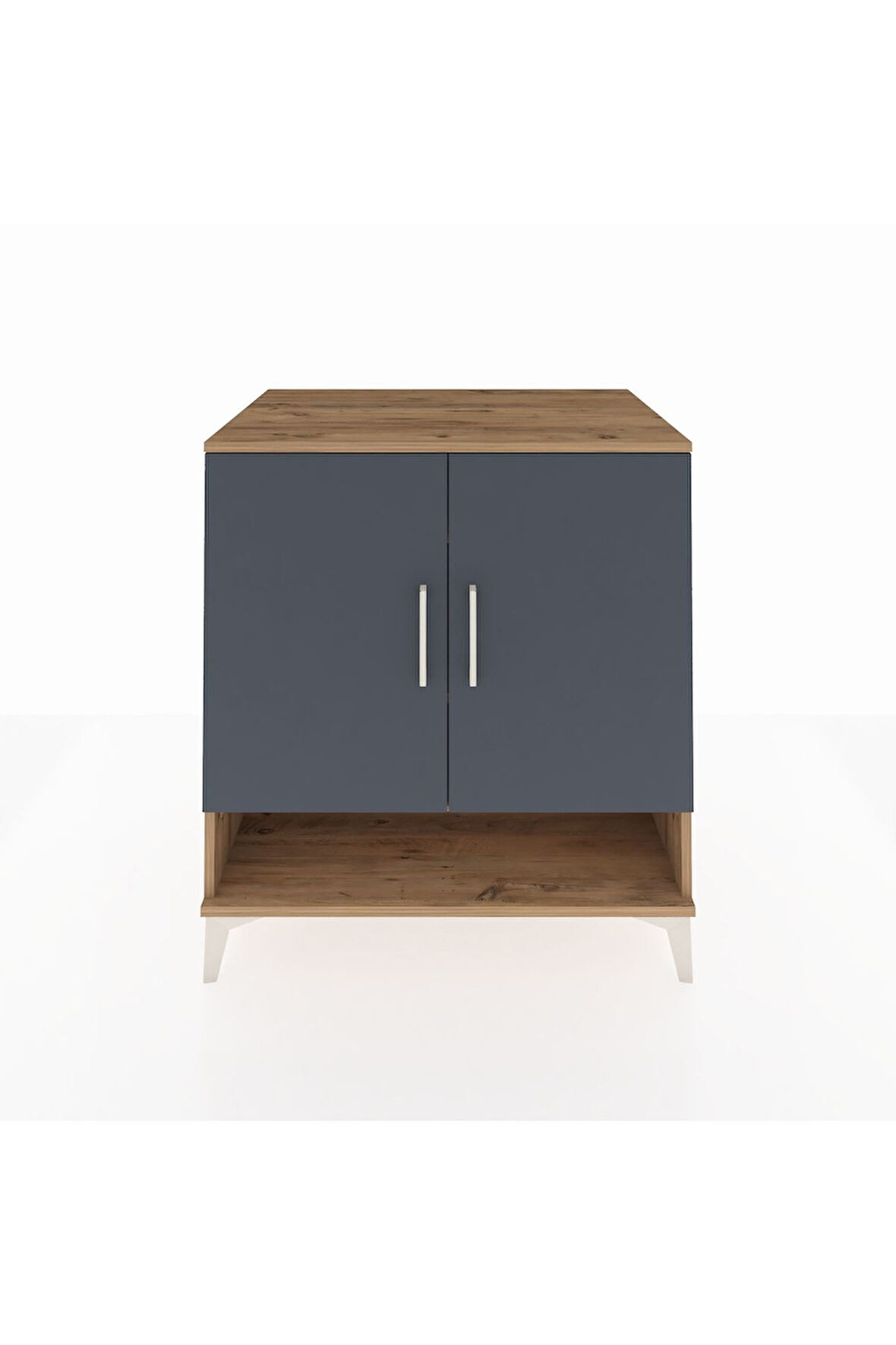 Kronos Şifonyer 3 Raflı 2 Kapaklı 88x59x96 Çam-Antrasit