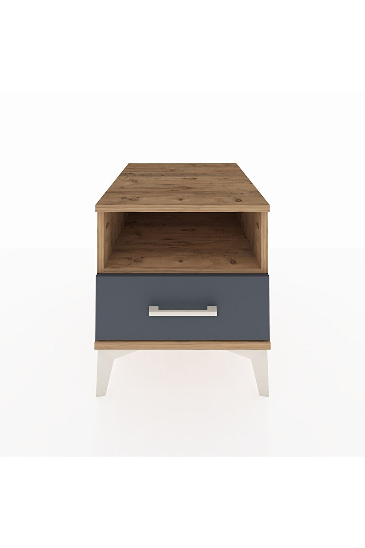 Kronos Komodin Tek Raflı Tek Çekmeceli 44x59x48 Çam-Antrasit