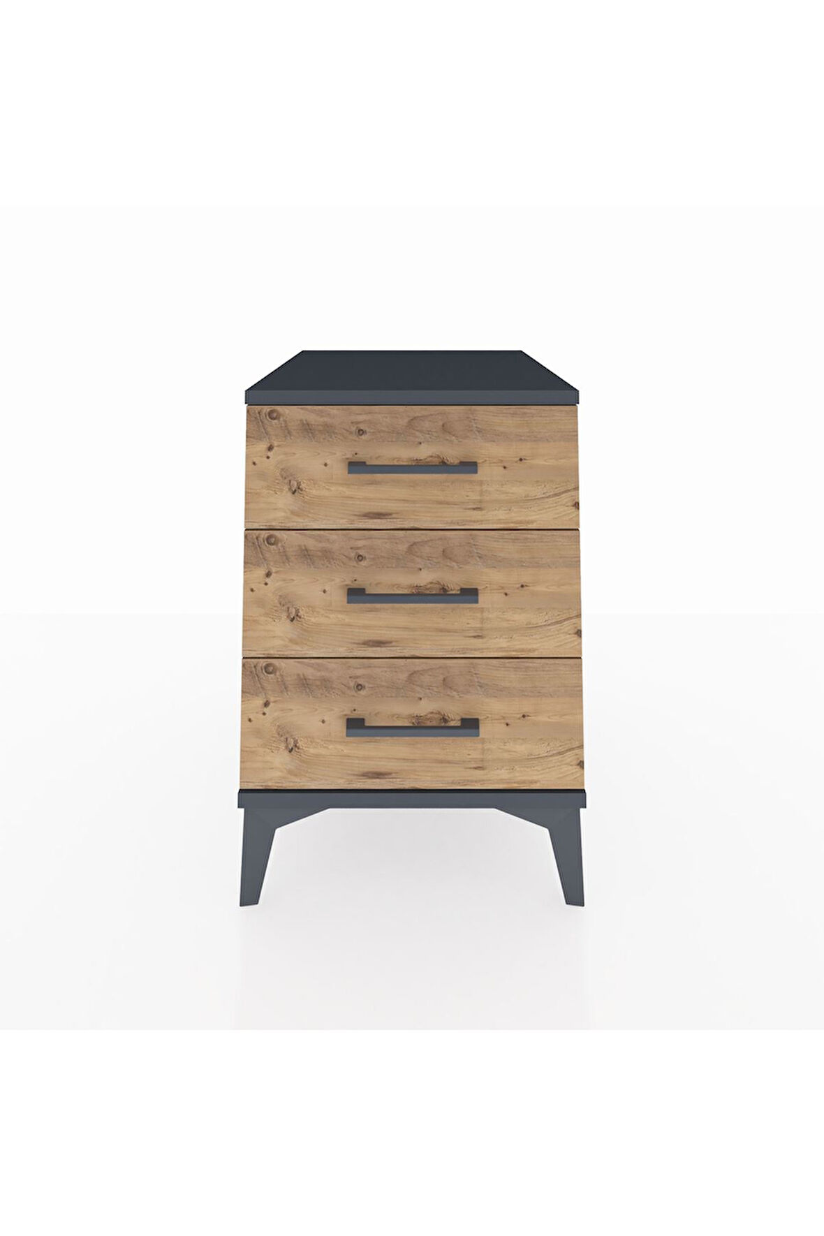 Kronos Komodin 3 Çekmeceli 44x59x64 Antrasit-Çam