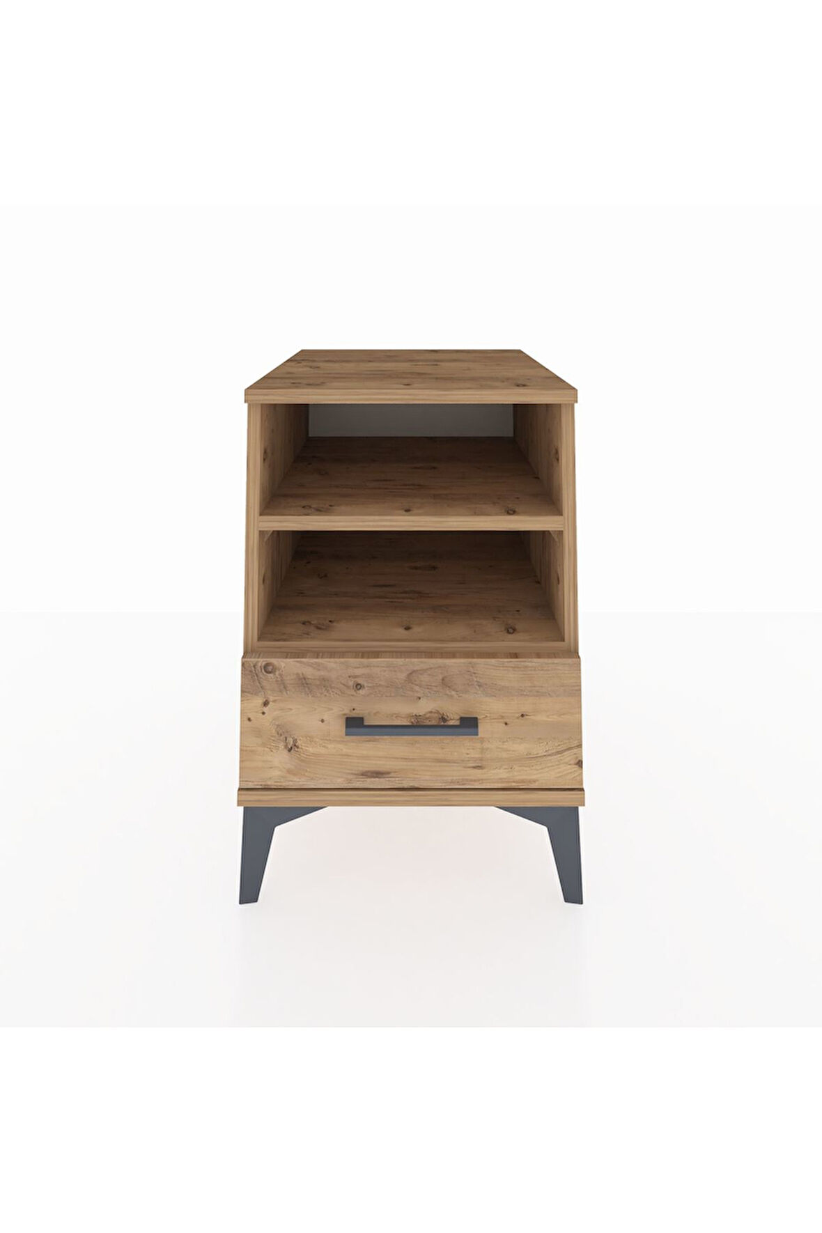 Kronos Komodin 2 Raflı Tek Çekmeceli 44x59x64 Çam-Çam