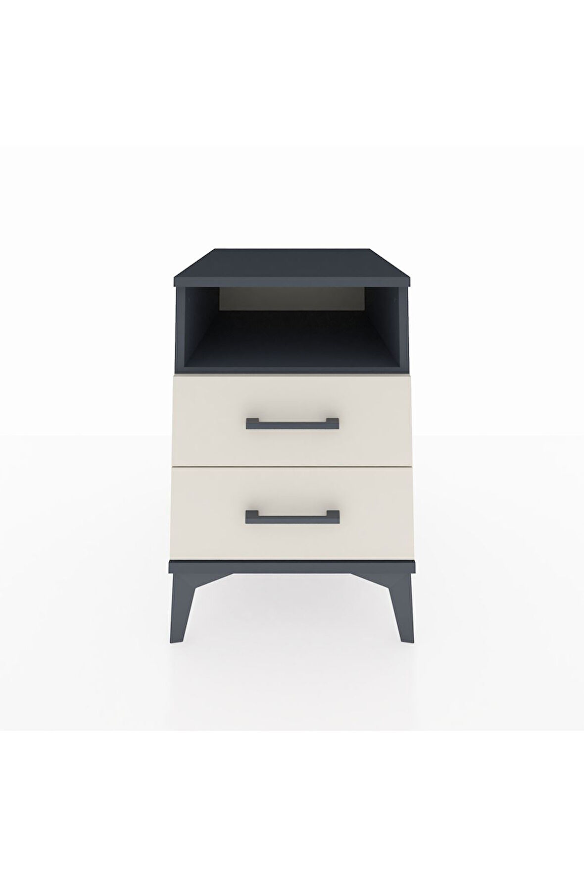 Kronos Komodin Tek Raflı 2 Çekmeceli 44x59x64 Antrasit-Aytaşı