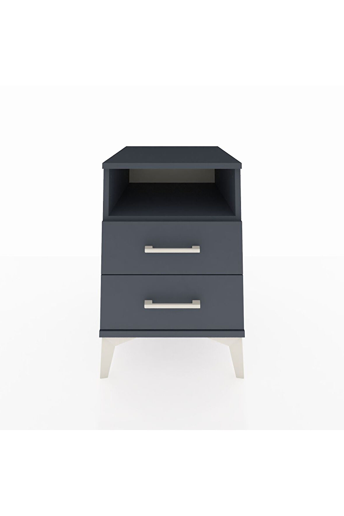 Kronos Komodin Tek Raflı 2 Çekmeceli 44x59x64 Antrasit-Antrasit