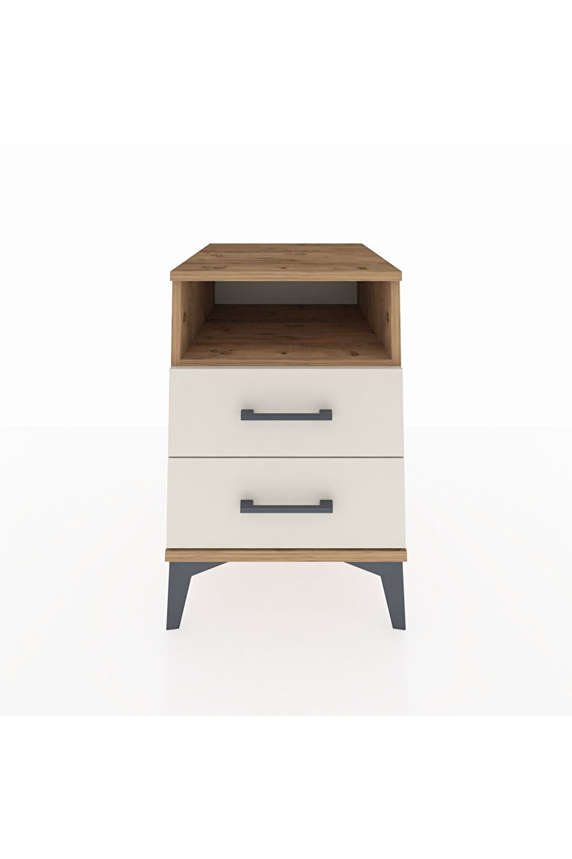 Kronos Komodin Tek Raflı 2 Çekmeceli 44x59x64 Çam-Aytaşı