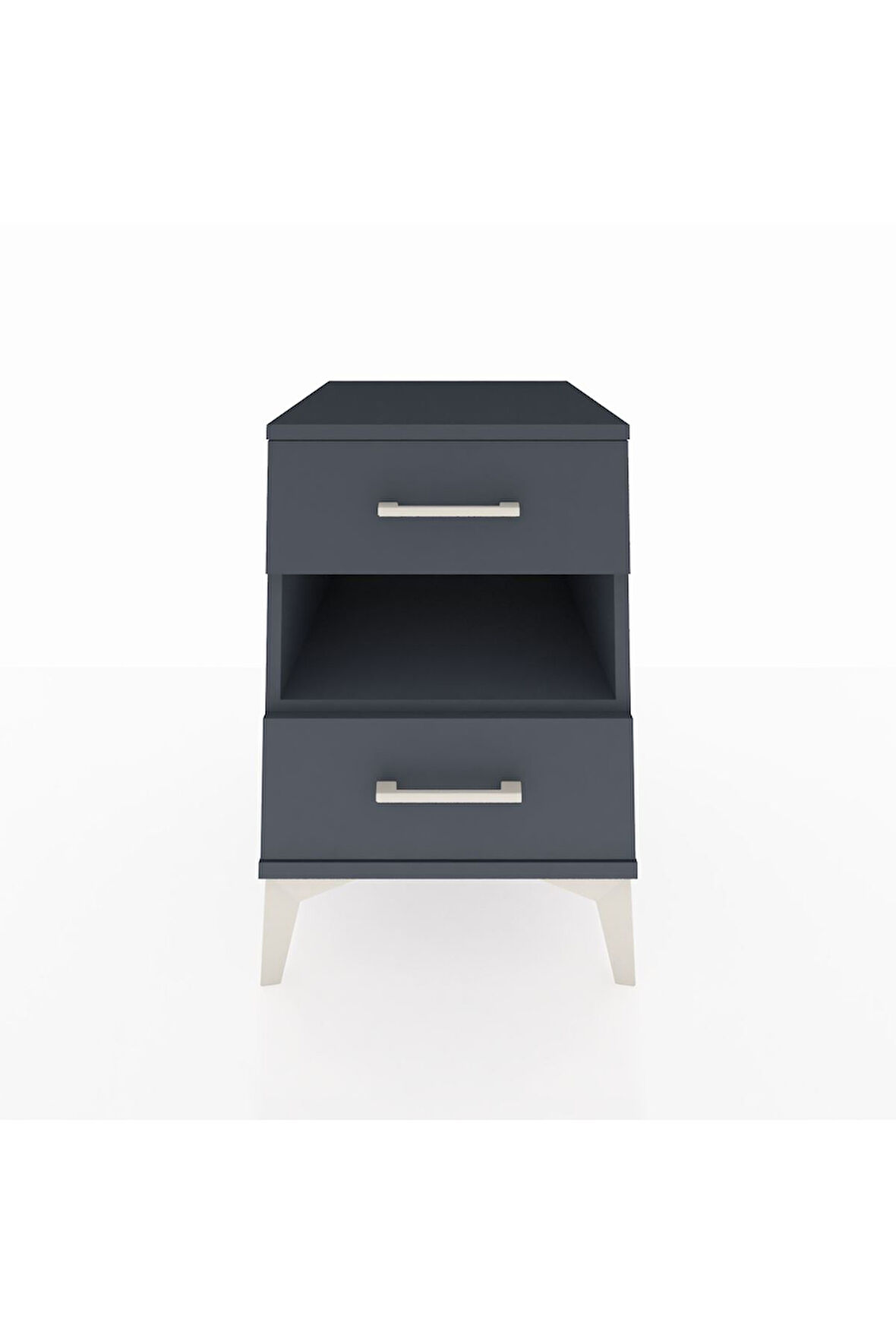 Kronos Komodin Tek Raflı 2 Çekmeceli 44x59x64 Antrasit-Antrasit