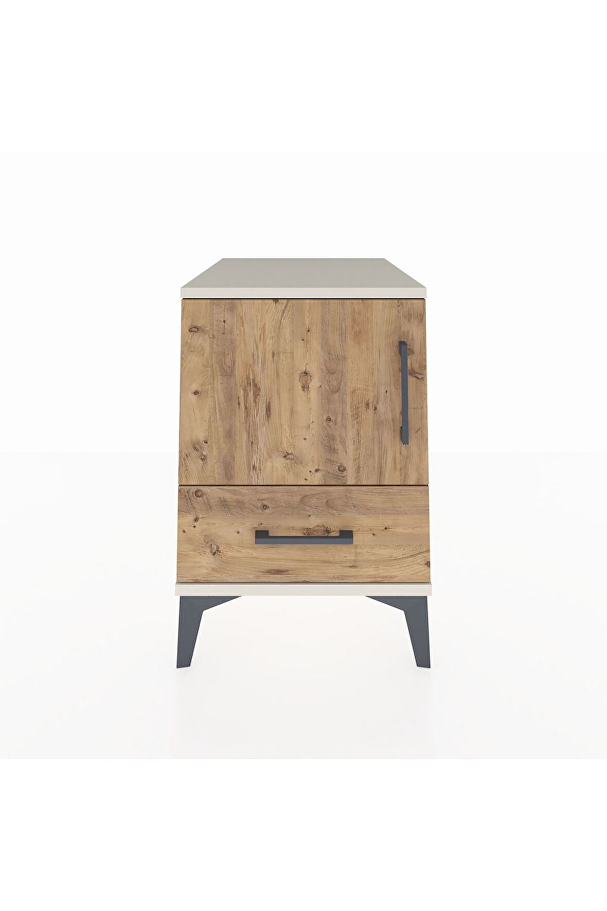 Kronos Komodin 2 Raflı Tek Çekmeceli Tek Kapaklı 44x59x64 Aytaşı-Çam