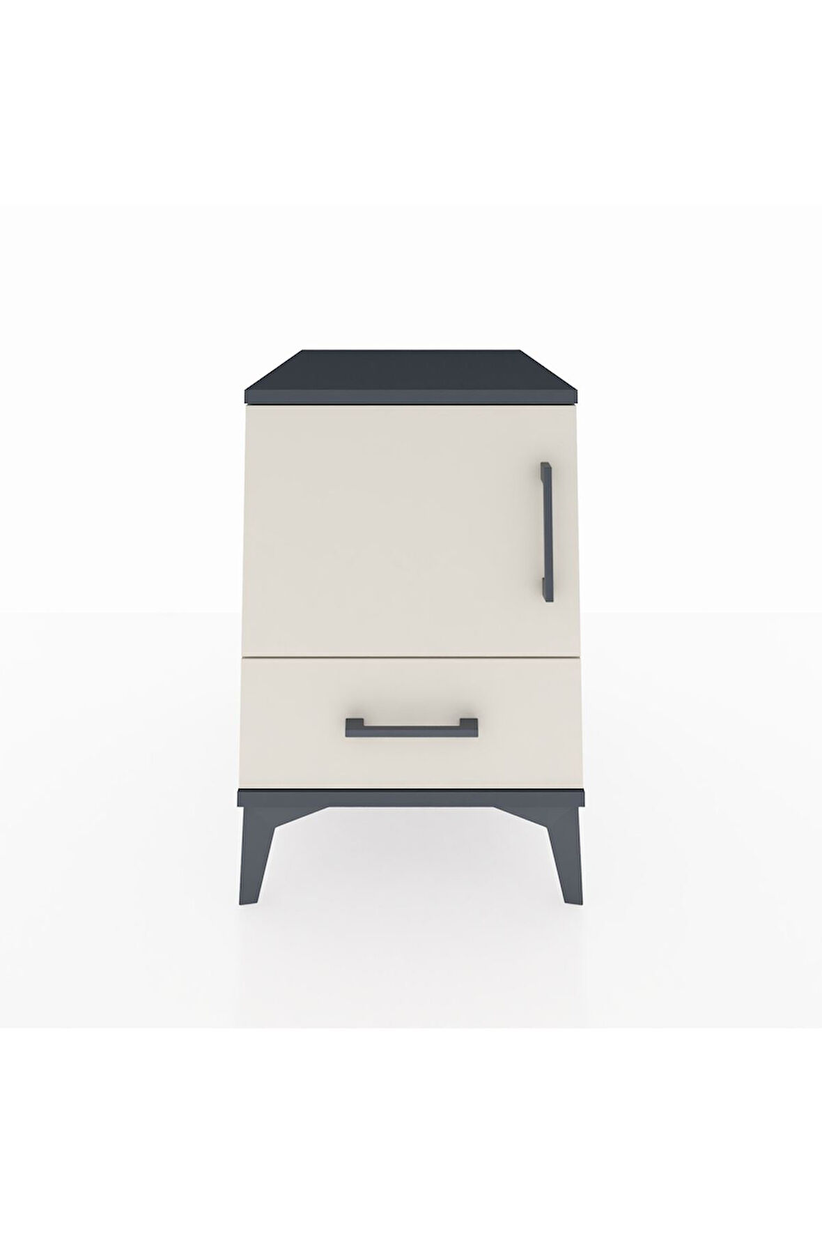 Kronos Komodin 2 Raflı Tek Çekmeceli Tek Kapaklı 44x59x64 Antrasit-Aytaşı