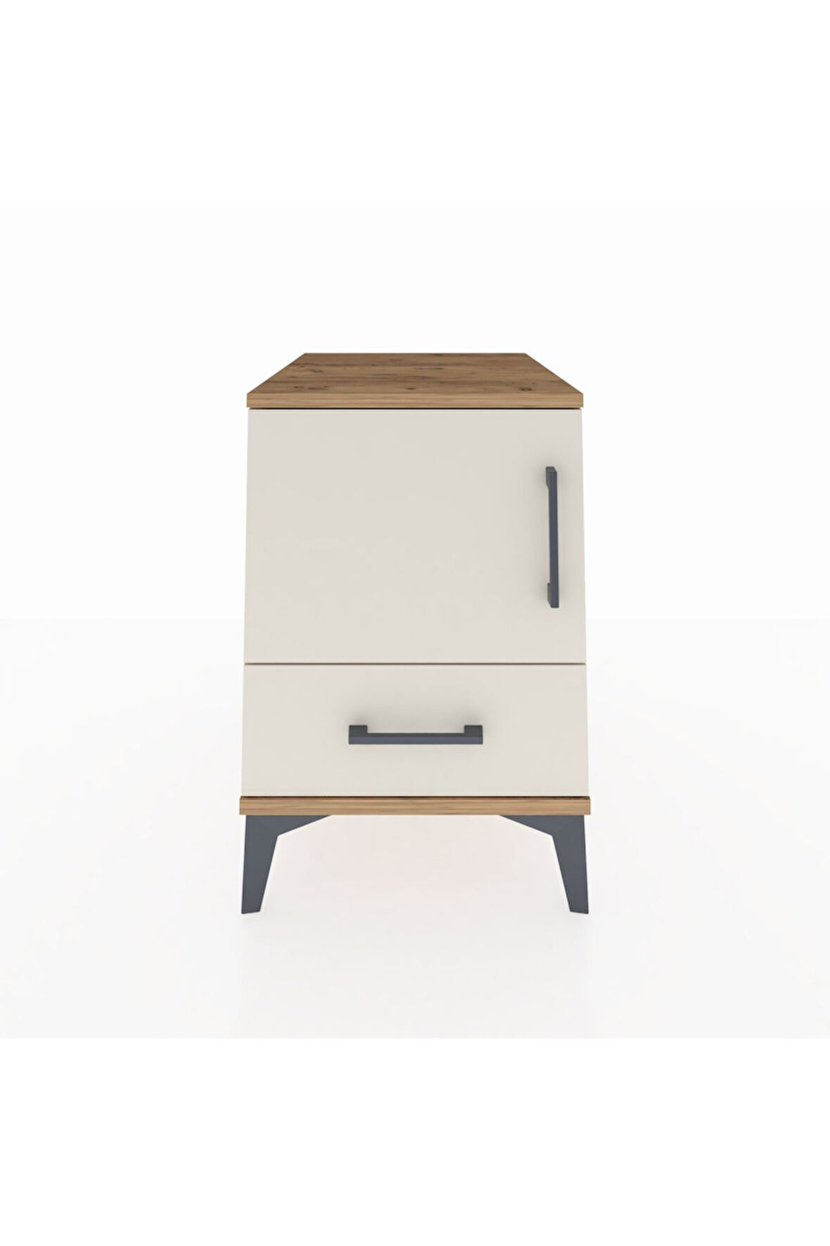 Kronos Komodin 2 Raflı Tek Çekmeceli Tek Kapaklı 44x59x64 Çam-Aytaşı