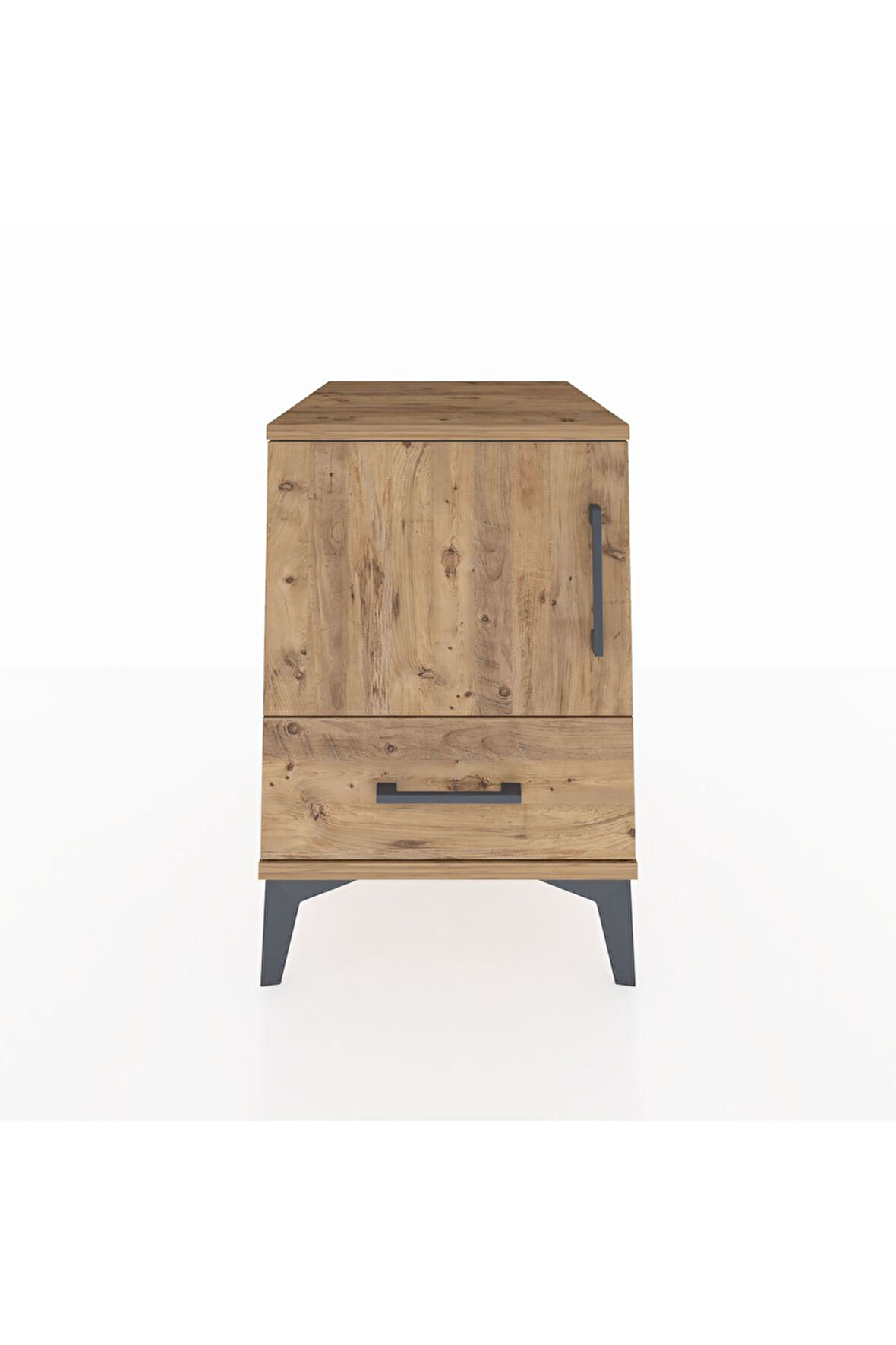 Kronos Komodin 2 Raflı Tek Çekmeceli Tek Kapaklı 44x59x64 Çam-Çam