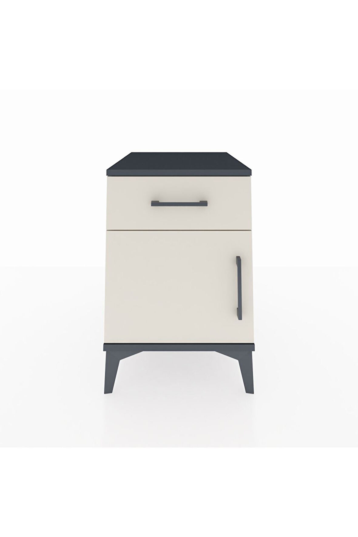 Kronos Komodin Tek Raflı Tek Çekmeceli Tek Kapaklı 44x59x64 Antrasit-Aytaşı